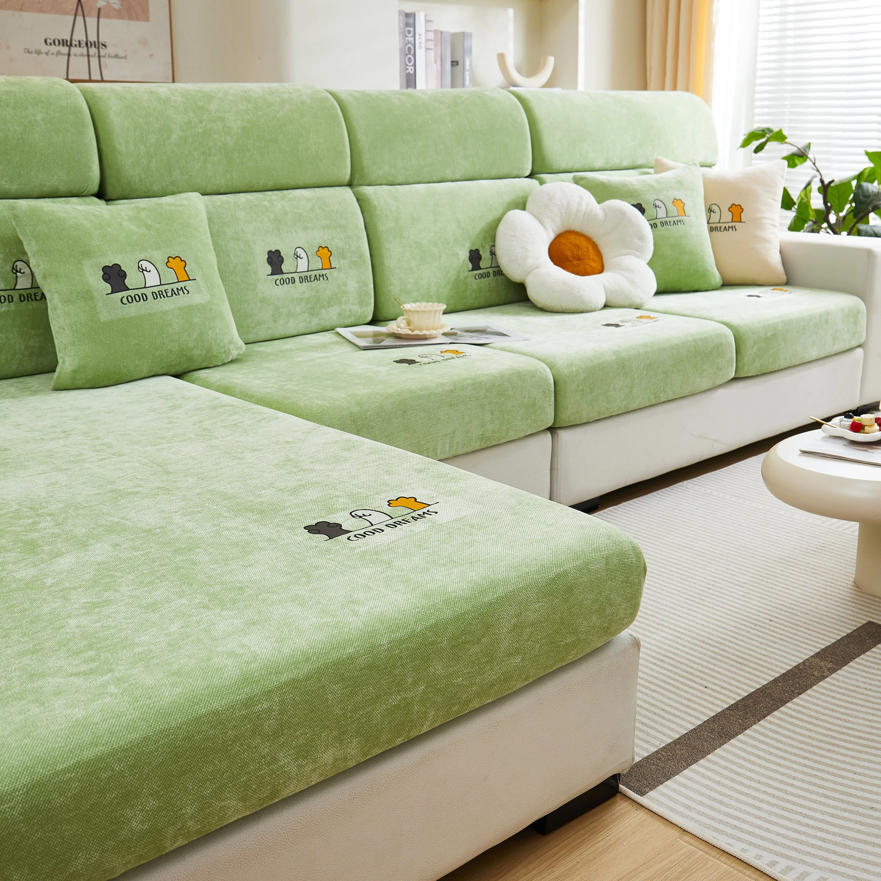 Super Stretch Seat Cushion/Couch Slipcover, Solid Couch Cushion Covers Washable Furniture Protector - Image 112