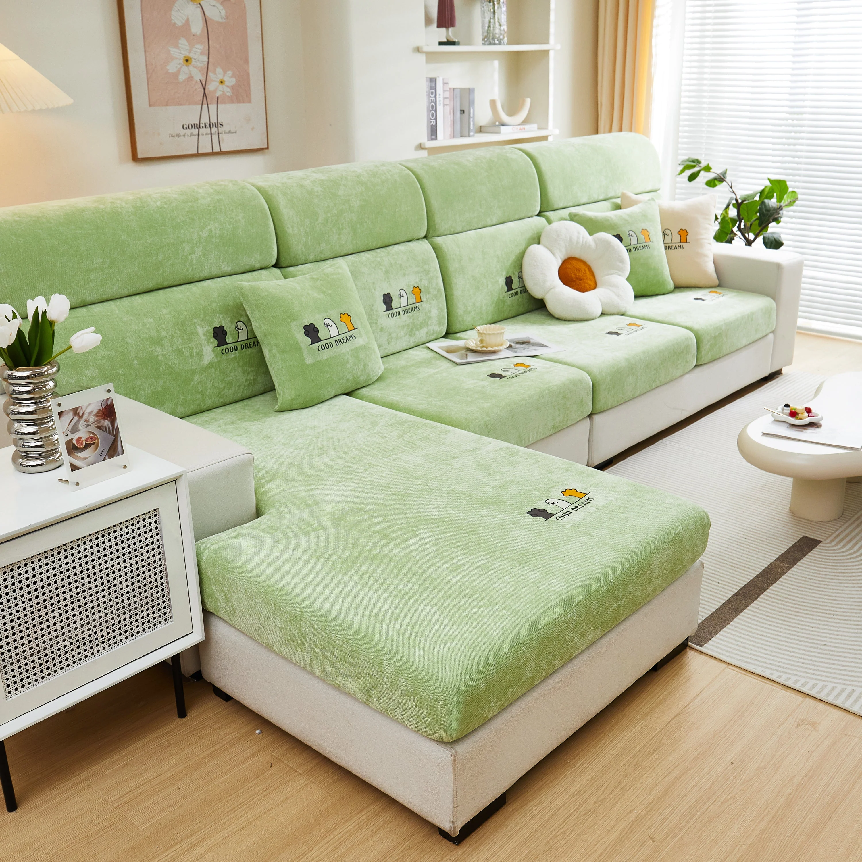 Super Stretch Seat Cushion/Couch Slipcover, Solid Couch Cushion Covers Washable Furniture Protector - Image 114
