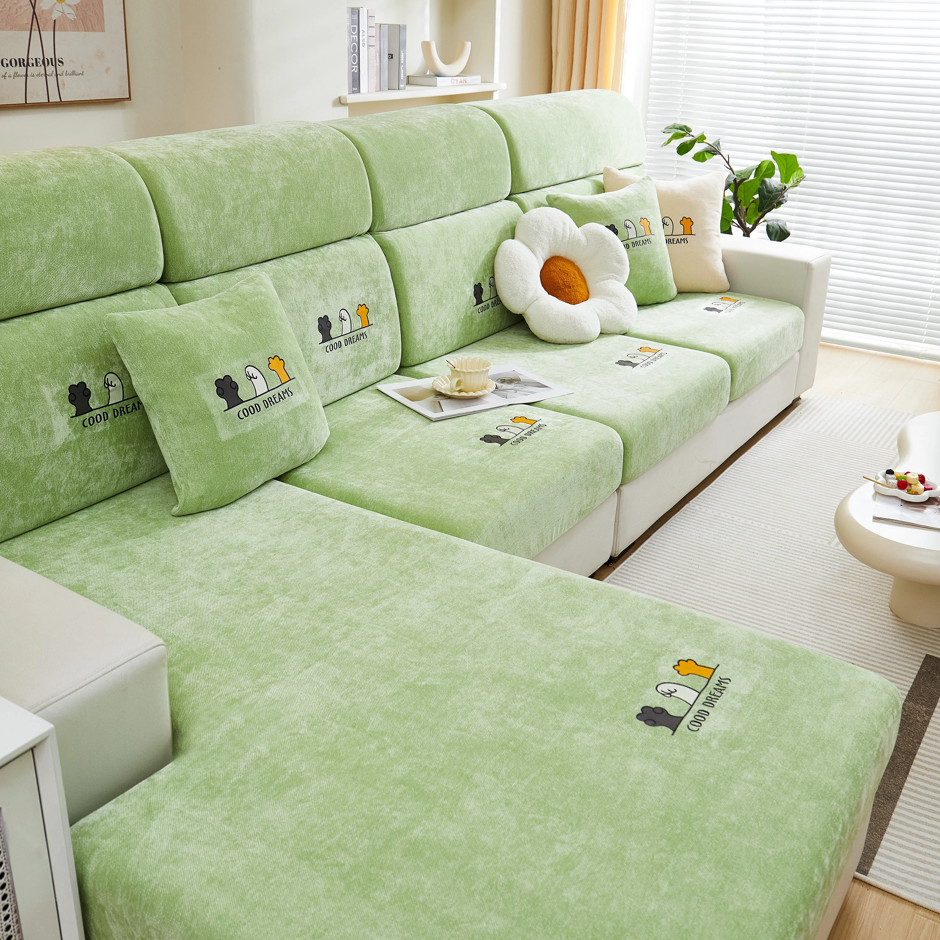 Super Stretch Seat Cushion/Couch Slipcover, Solid Couch Cushion Covers Washable Furniture Protector - Image 115