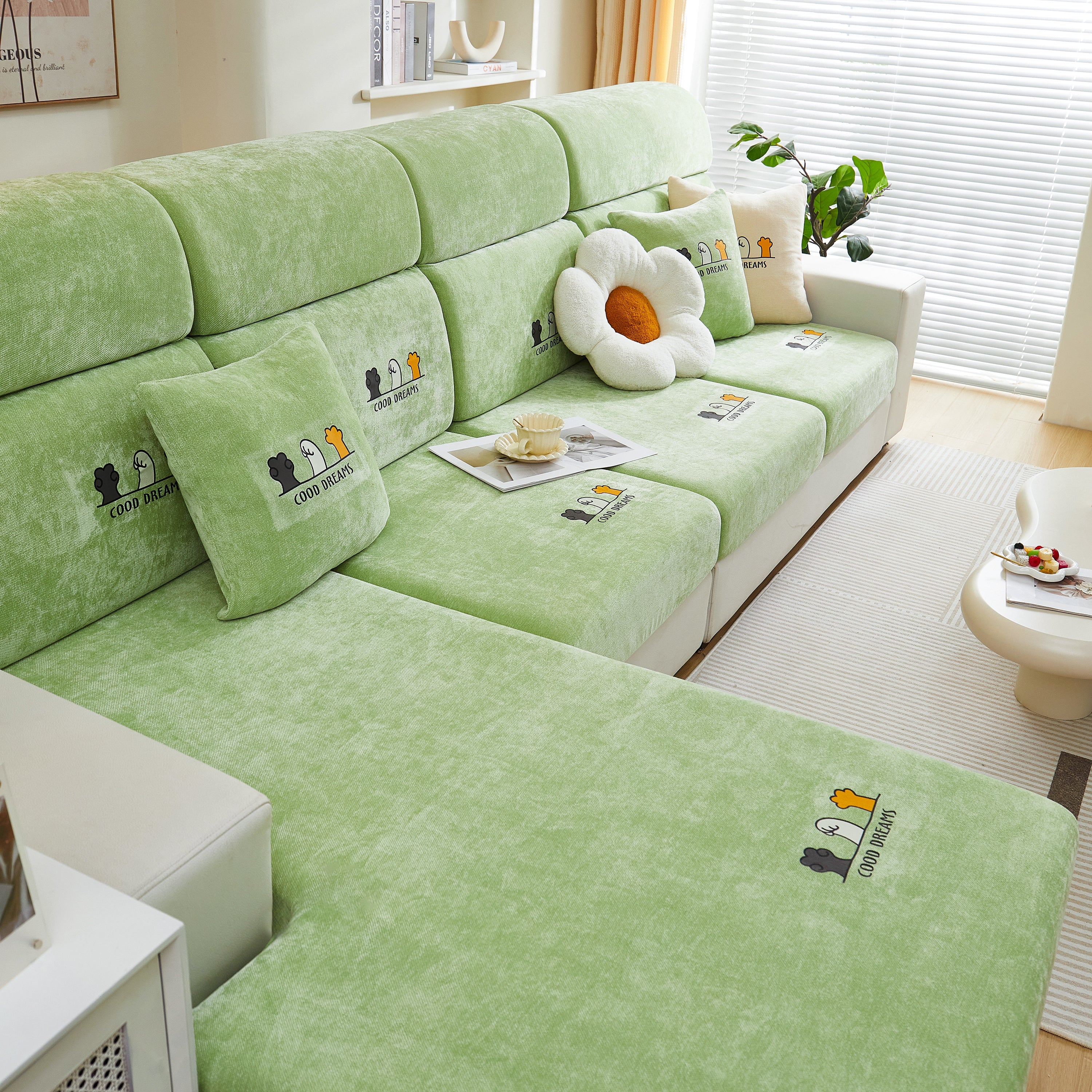 Super Stretch Seat Cushion/Couch Slipcover, Solid Couch Cushion Covers Washable Furniture Protector - Image 116