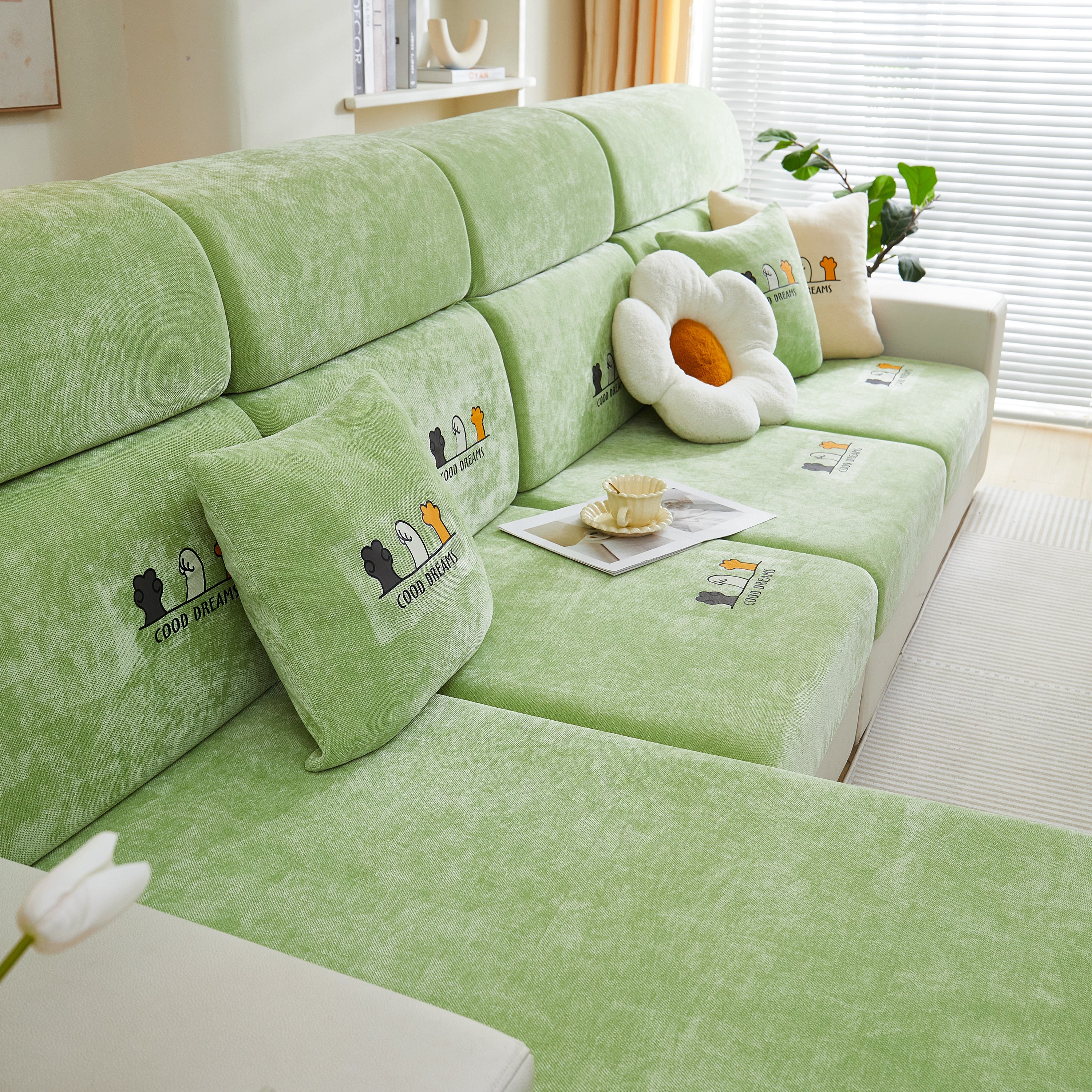 Super Stretch Seat Cushion/Couch Slipcover, Solid Couch Cushion Covers Washable Furniture Protector - Image 117