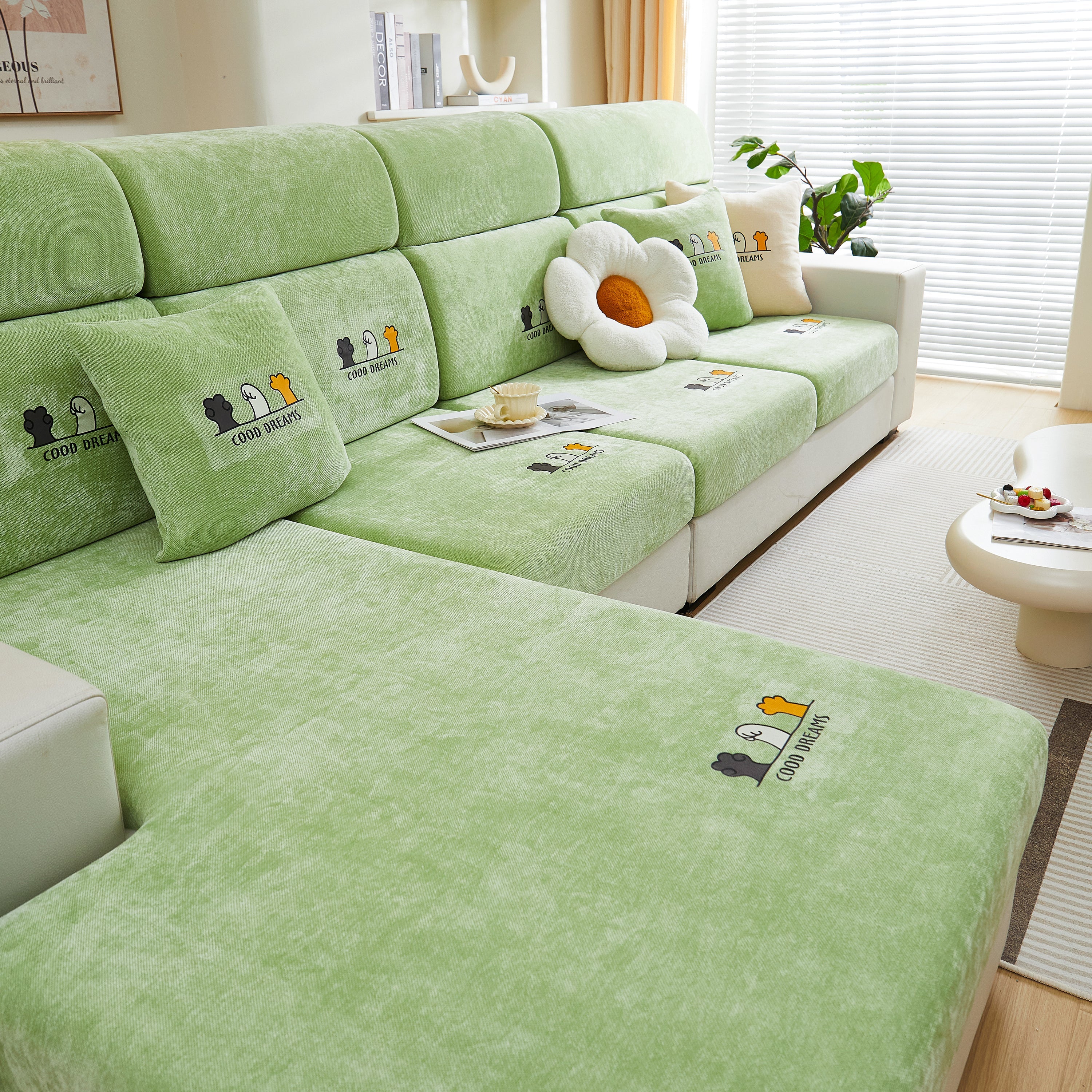 Super Stretch Seat Cushion/Couch Slipcover, Solid Couch Cushion Covers Washable Furniture Protector - Image 120