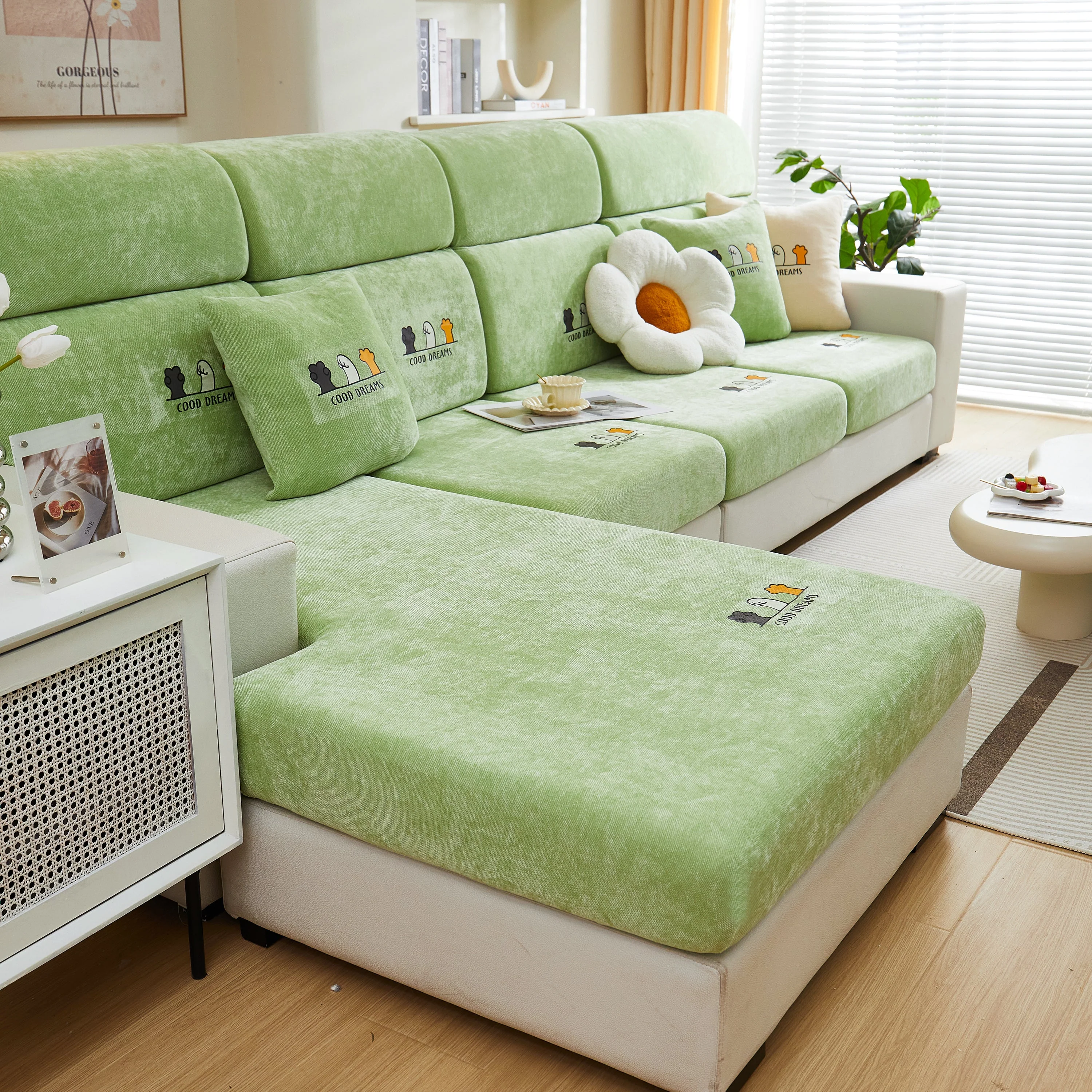 Super Stretch Seat Cushion/Couch Slipcover, Solid Couch Cushion Covers Washable Furniture Protector - Image 121