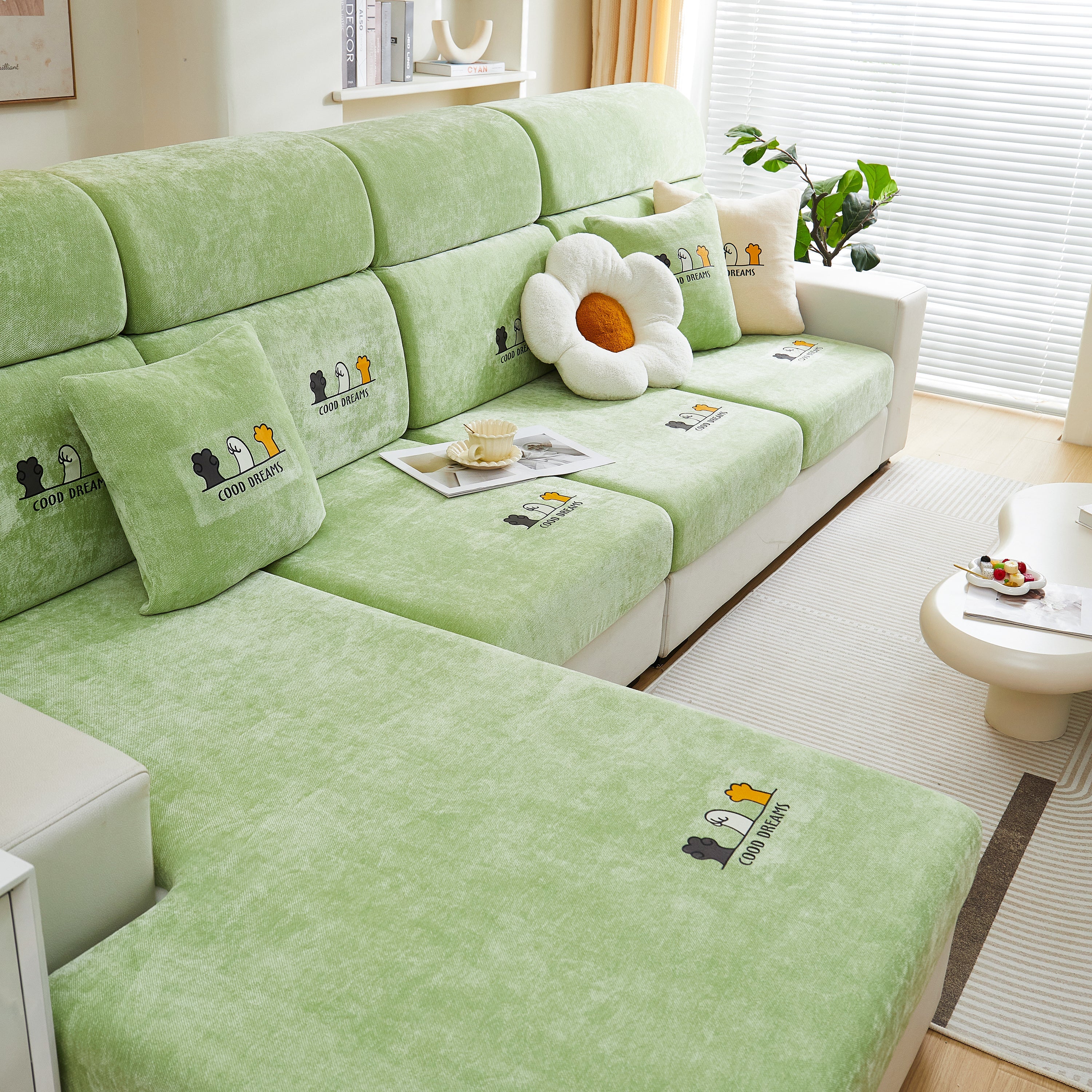 Super Stretch Seat Cushion/Couch Slipcover, Solid Couch Cushion Covers Washable Furniture Protector - Image 123