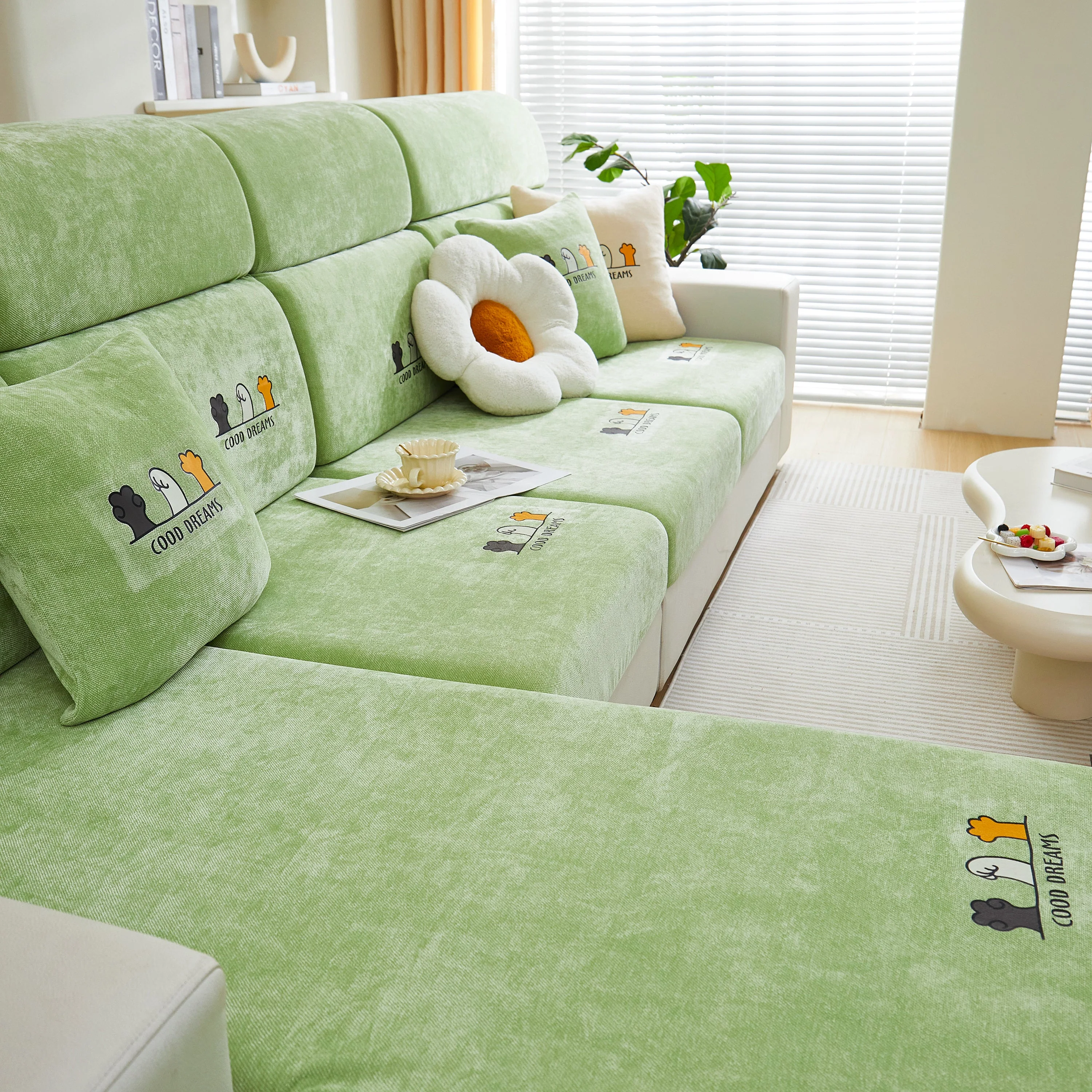 Super Stretch Seat Cushion/Couch Slipcover, Solid Couch Cushion Covers Washable Furniture Protector - Image 124