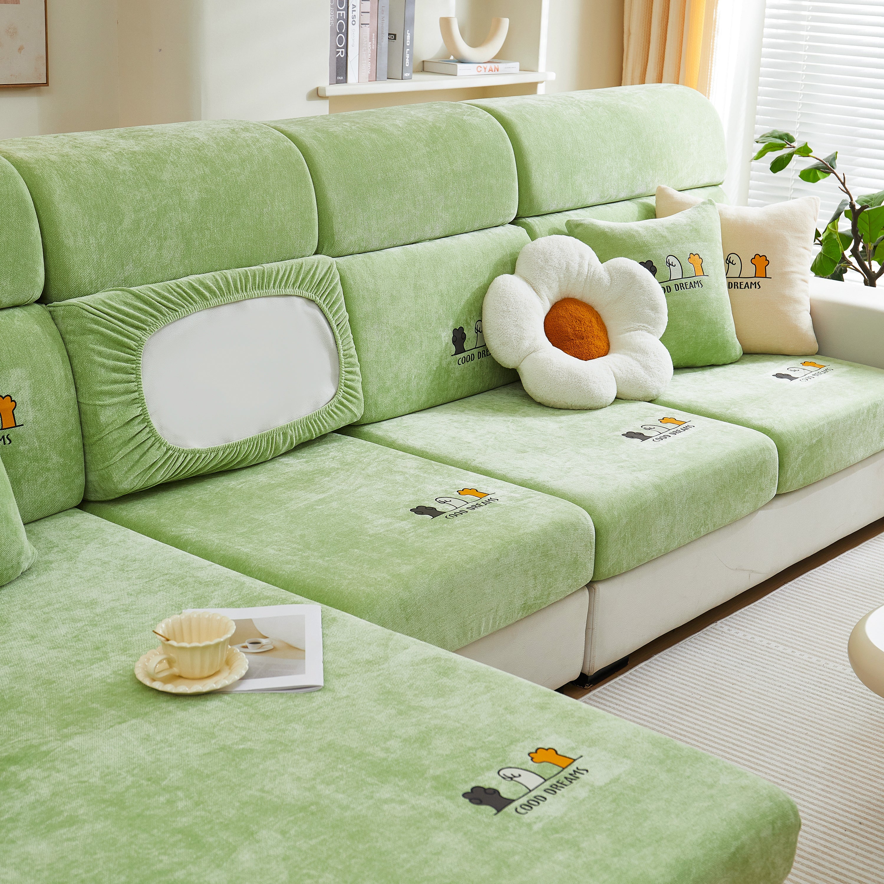 Super Stretch Seat Cushion/Couch Slipcover, Solid Couch Cushion Covers Washable Furniture Protector - Image 126