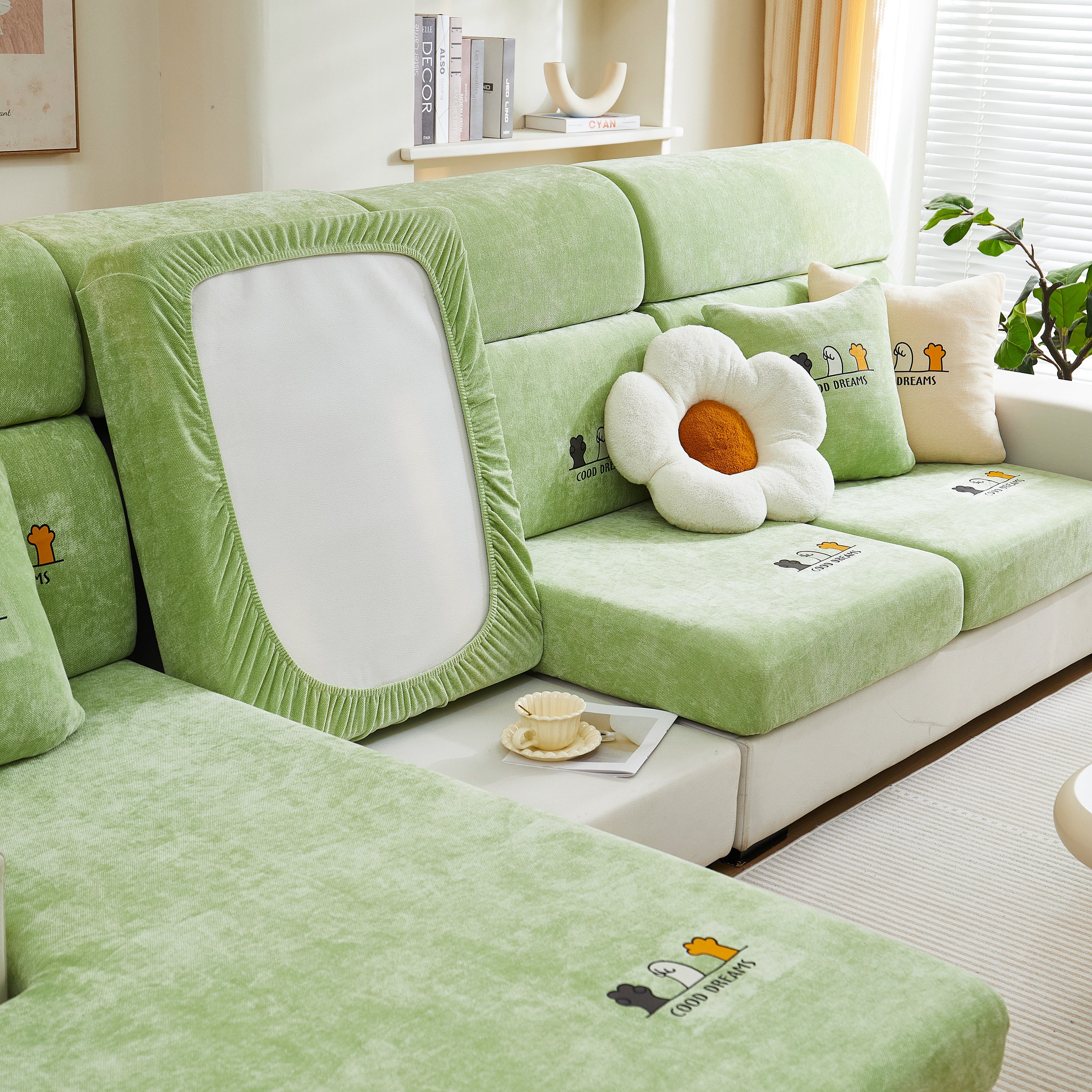 Super Stretch Seat Cushion/Couch Slipcover, Solid Couch Cushion Covers Washable Furniture Protector - Image 127