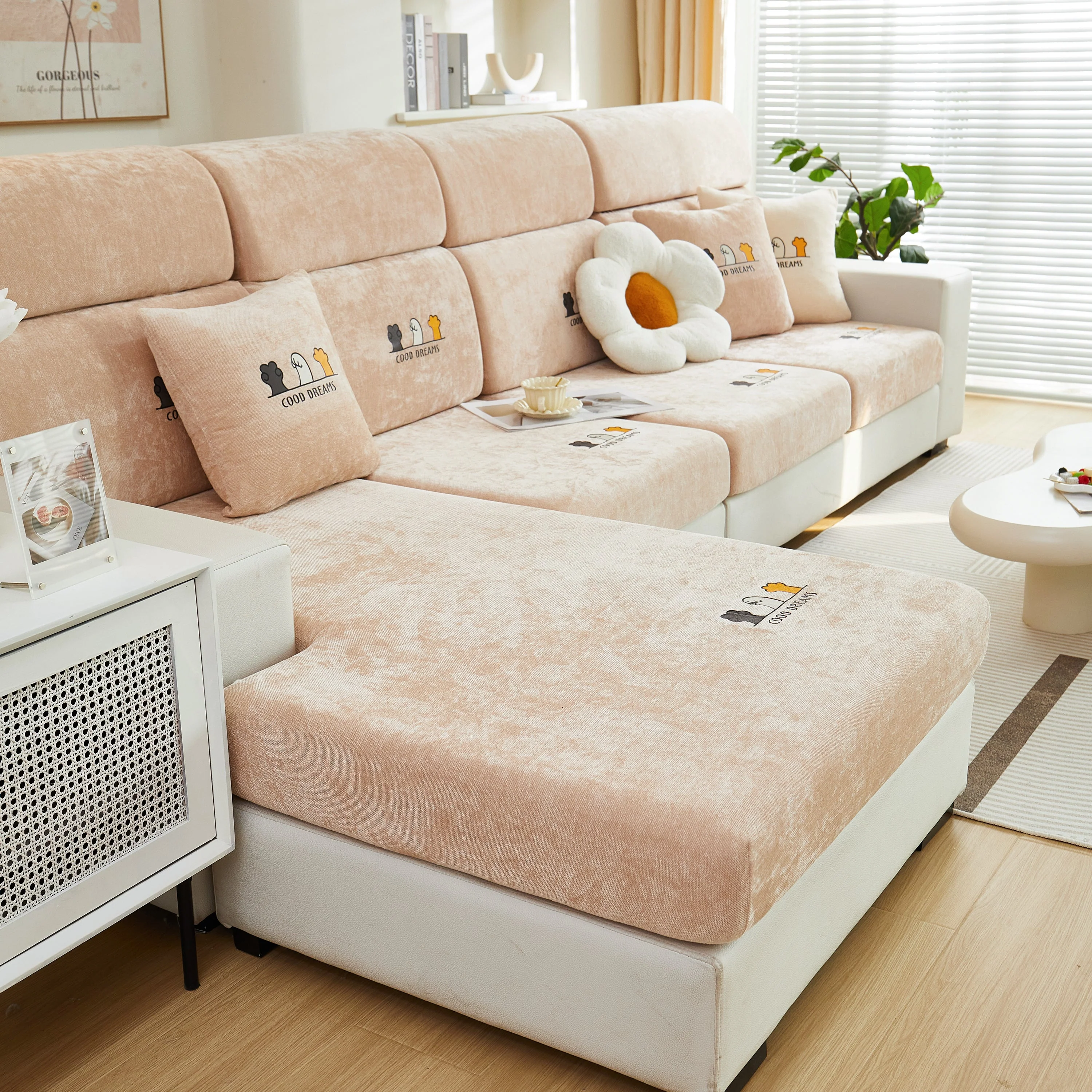Super Stretch Seat Cushion/Couch Slipcover, Solid Couch Cushion Covers Washable Furniture Protector - Image 13