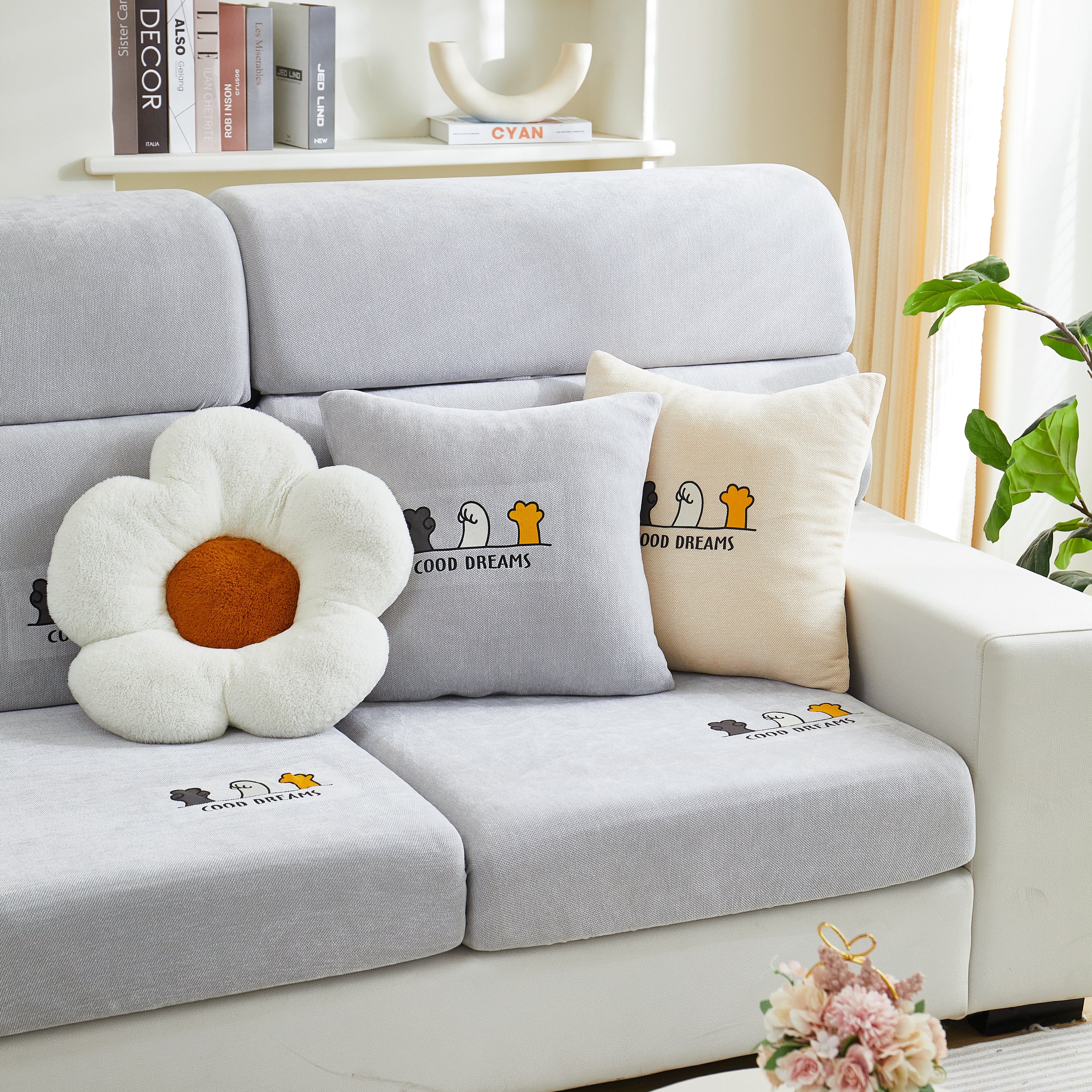 Super Stretch Seat Cushion/Couch Slipcover, Solid Couch Cushion Covers Washable Furniture Protector - Image 133