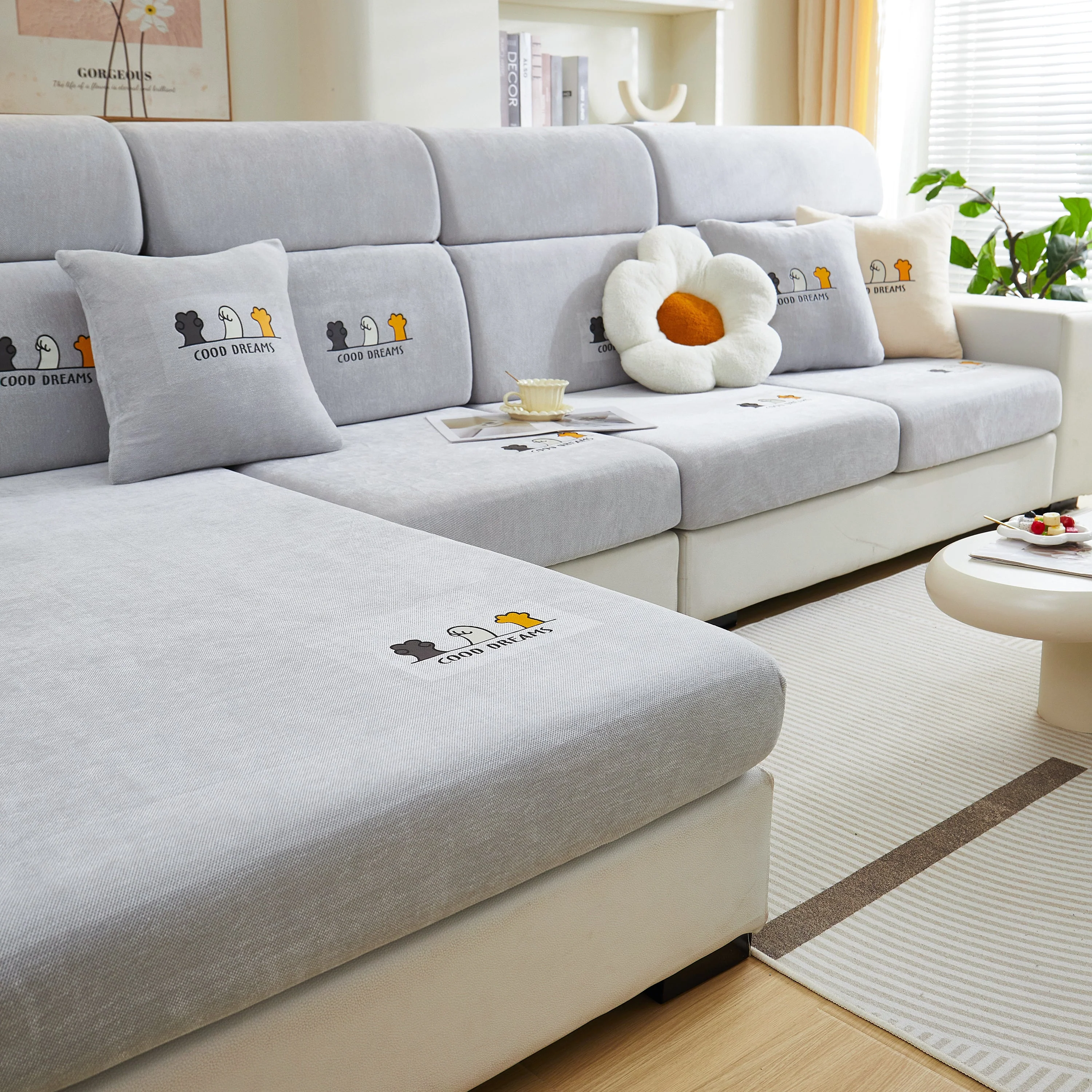 Super Stretch Seat Cushion/Couch Slipcover, Solid Couch Cushion Covers Washable Furniture Protector - Image 135