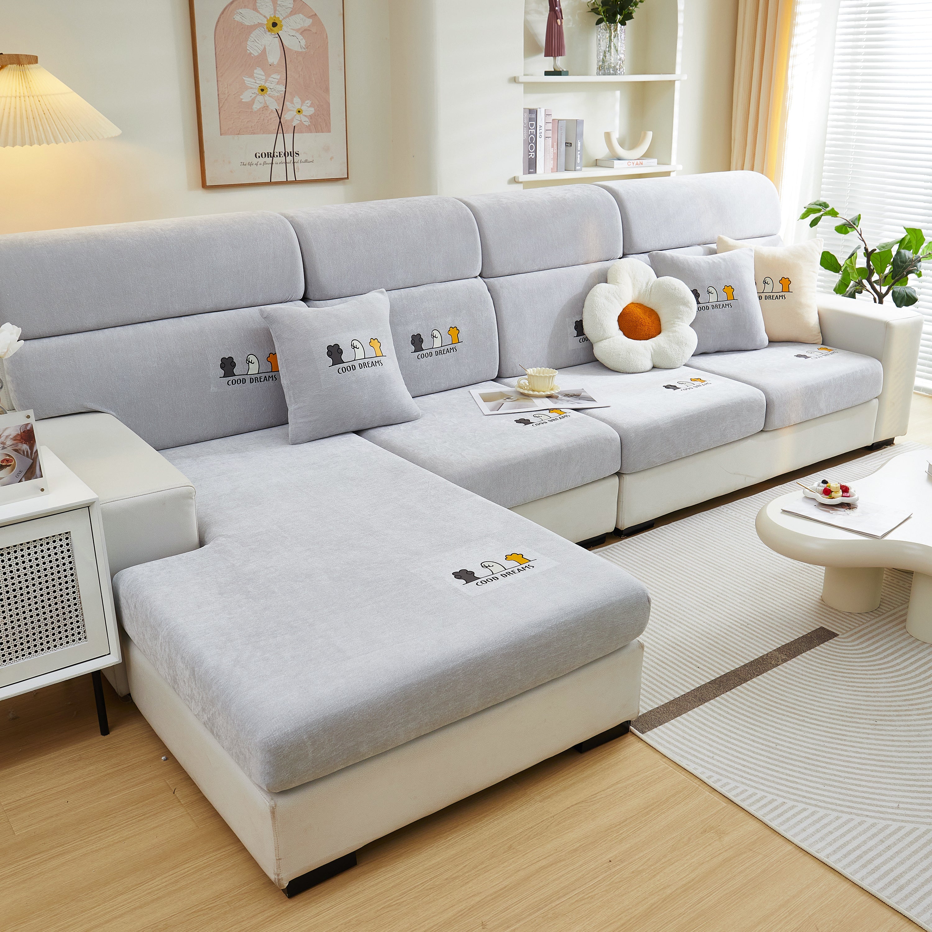 Super Stretch Seat Cushion/Couch Slipcover, Solid Couch Cushion Covers Washable Furniture Protector - Image 136