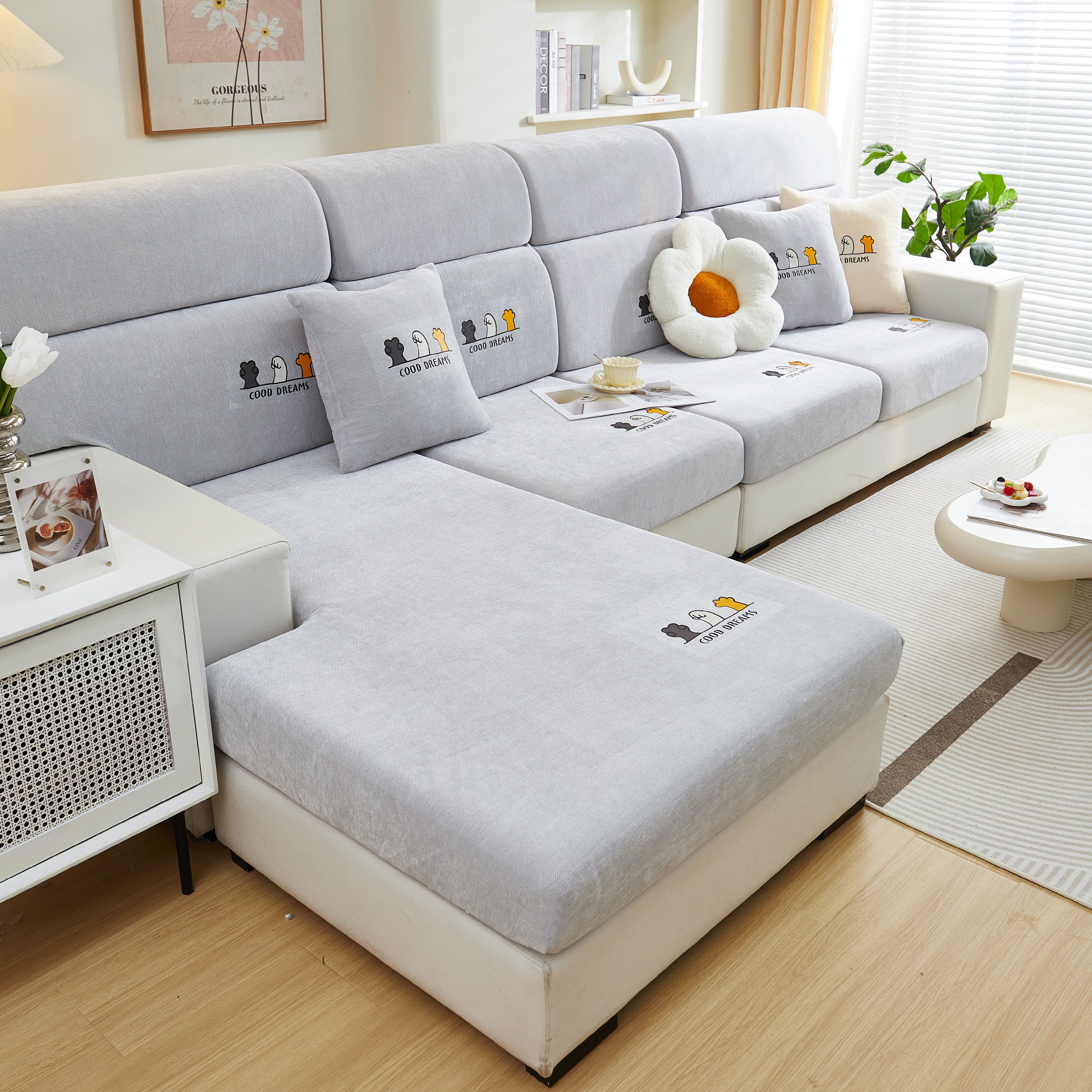 Super Stretch Seat Cushion/Couch Slipcover, Solid Couch Cushion Covers Washable Furniture Protector - Image 137