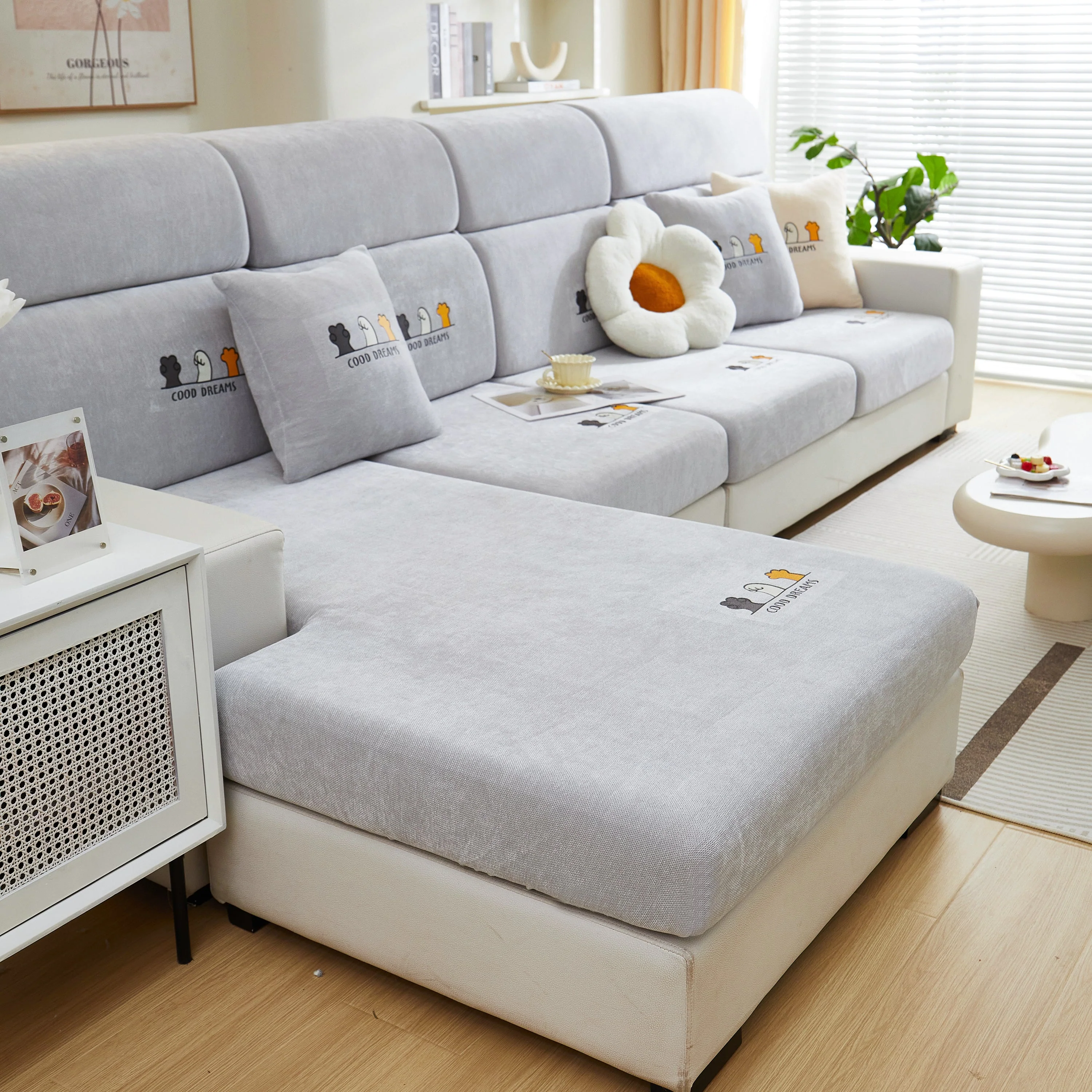 Super Stretch Seat Cushion/Couch Slipcover, Solid Couch Cushion Covers Washable Furniture Protector - Image 138
