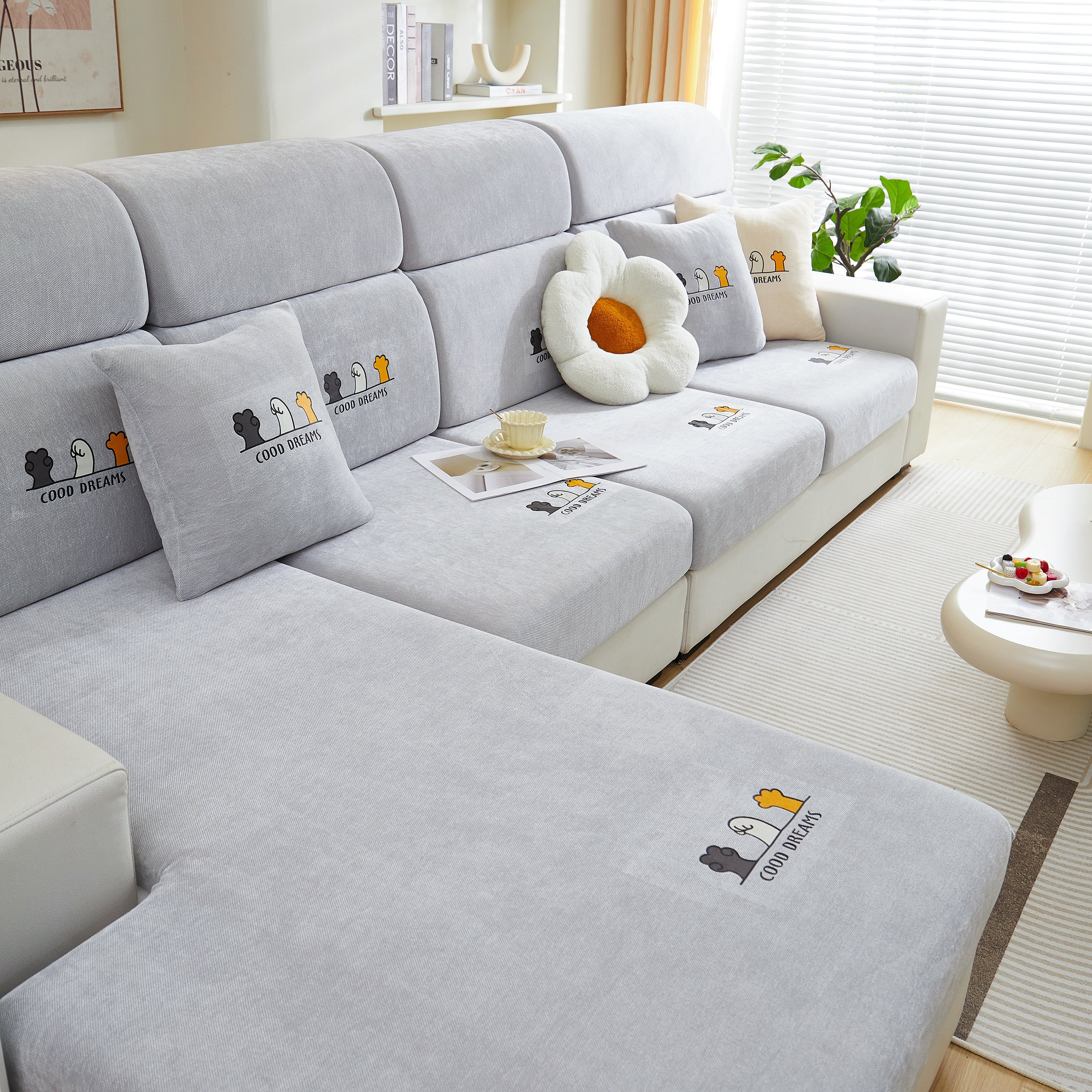 Super Stretch Seat Cushion/Couch Slipcover, Solid Couch Cushion Covers Washable Furniture Protector - Image 139