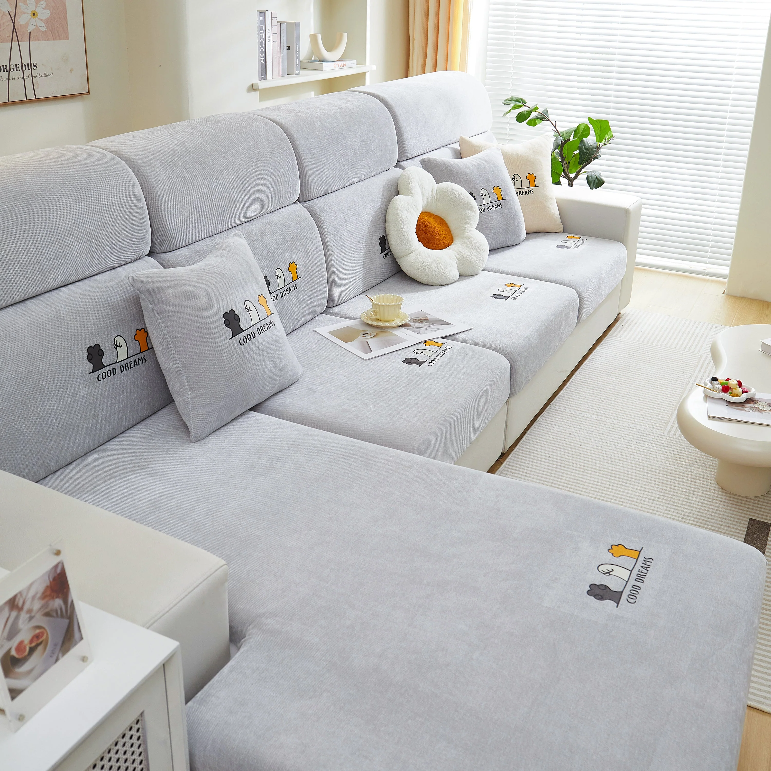 Super Stretch Seat Cushion/Couch Slipcover, Solid Couch Cushion Covers Washable Furniture Protector - Image 140