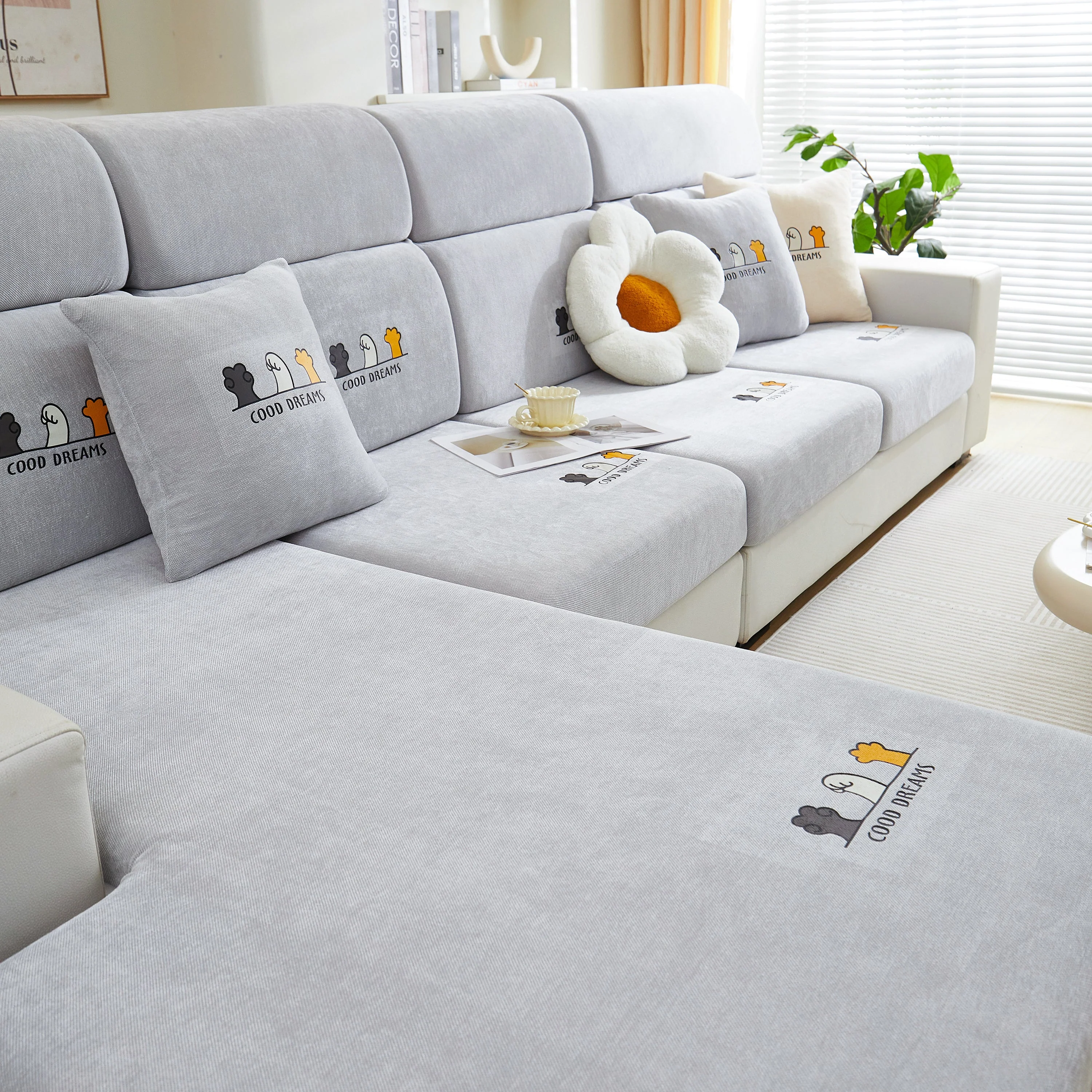 Super Stretch Seat Cushion/Couch Slipcover, Solid Couch Cushion Covers Washable Furniture Protector - Image 144