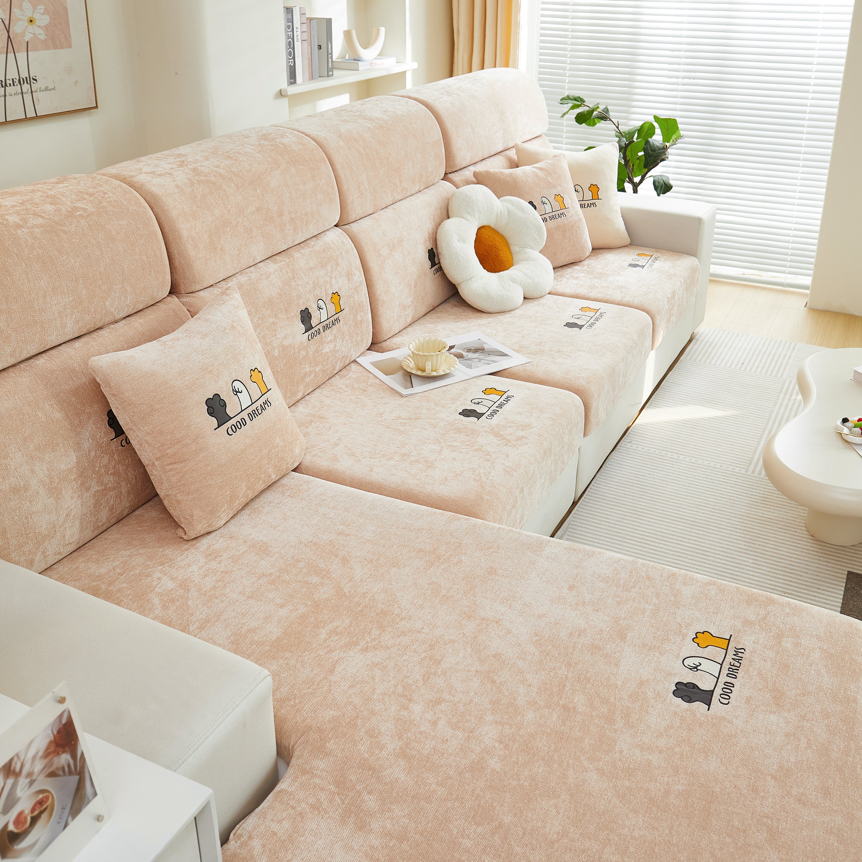 Super Stretch Seat Cushion/Couch Slipcover, Solid Couch Cushion Covers Washable Furniture Protector - Image 15
