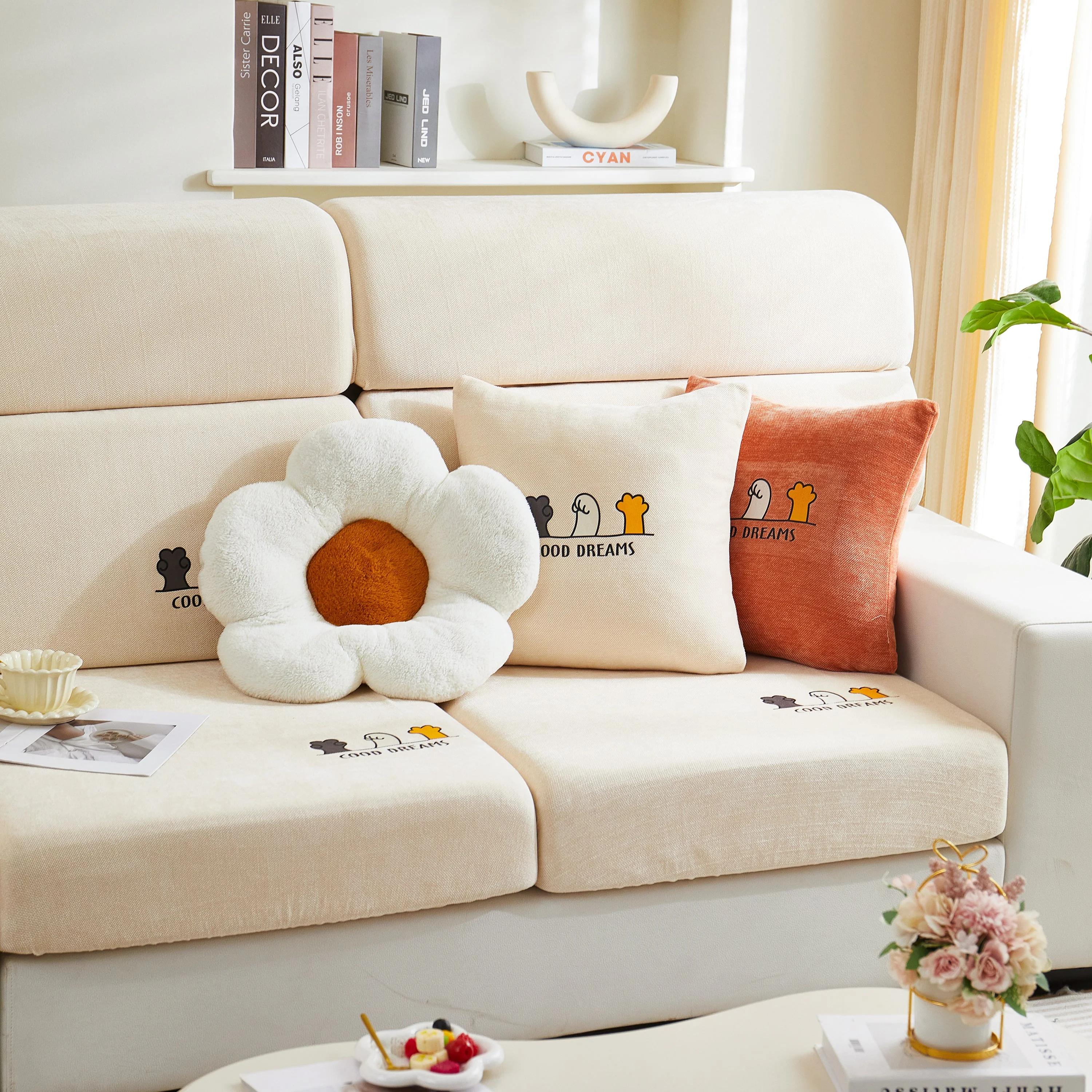 Super Stretch Seat Cushion/Couch Slipcover, Solid Couch Cushion Covers Washable Furniture Protector - Image 155