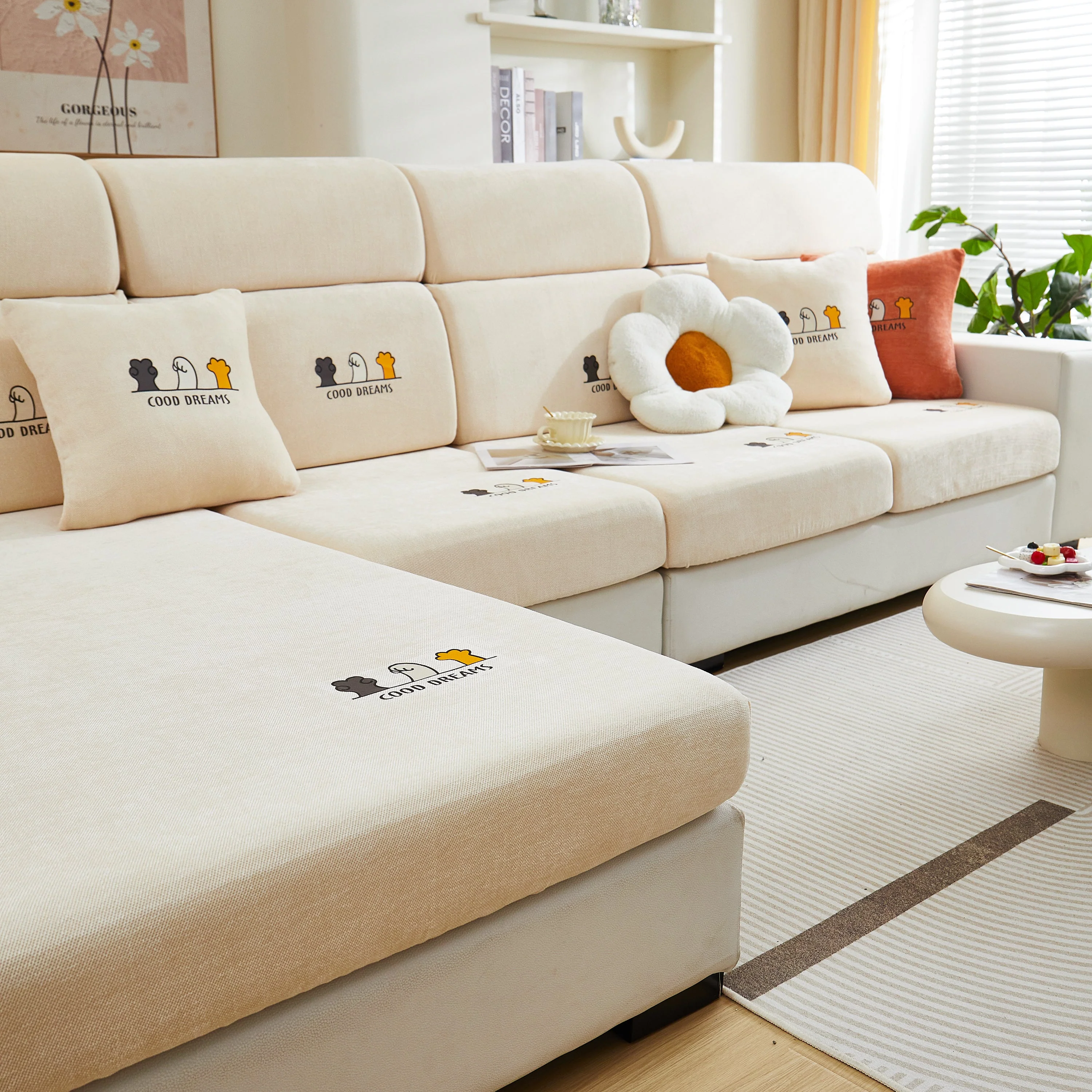 Super Stretch Seat Cushion/Couch Slipcover, Solid Couch Cushion Covers Washable Furniture Protector - Image 157