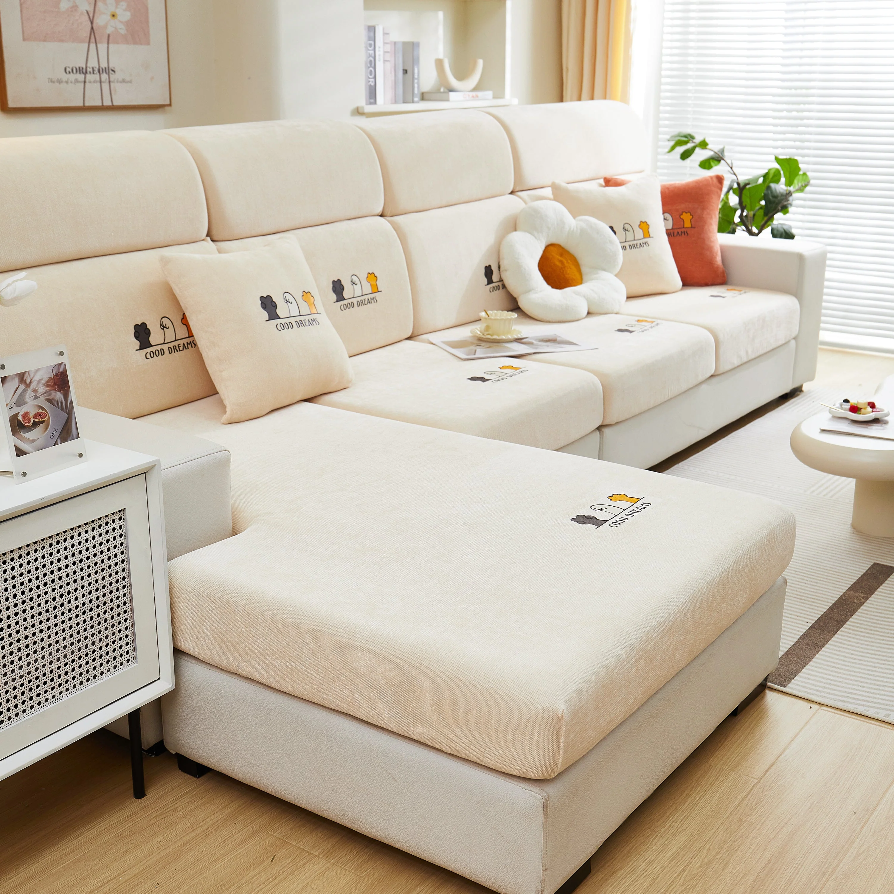 Super Stretch Seat Cushion/Couch Slipcover, Solid Couch Cushion Covers Washable Furniture Protector - Image 161