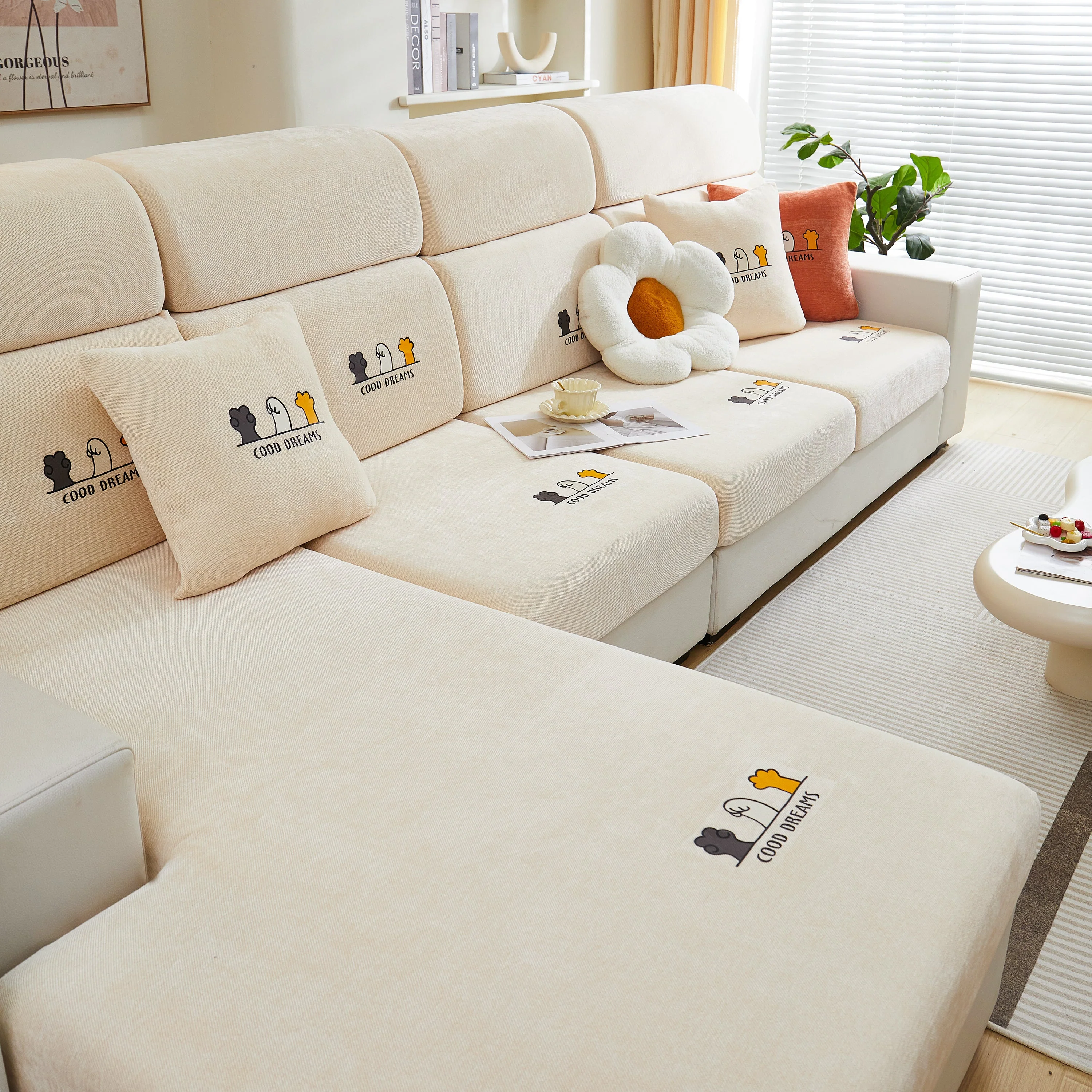 Super Stretch Seat Cushion/Couch Slipcover, Solid Couch Cushion Covers Washable Furniture Protector - Image 162