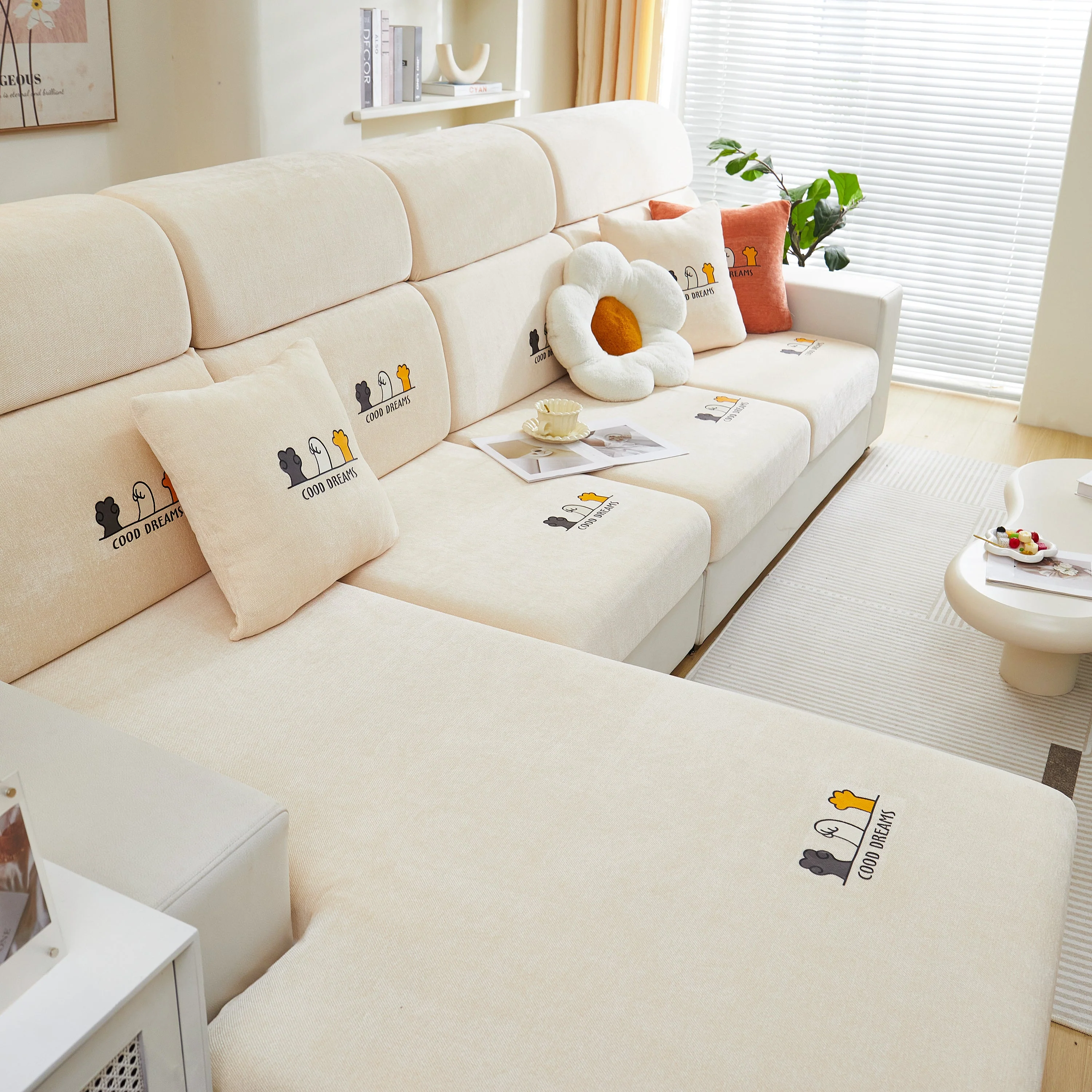 Super Stretch Seat Cushion/Couch Slipcover, Solid Couch Cushion Covers Washable Furniture Protector - Image 163