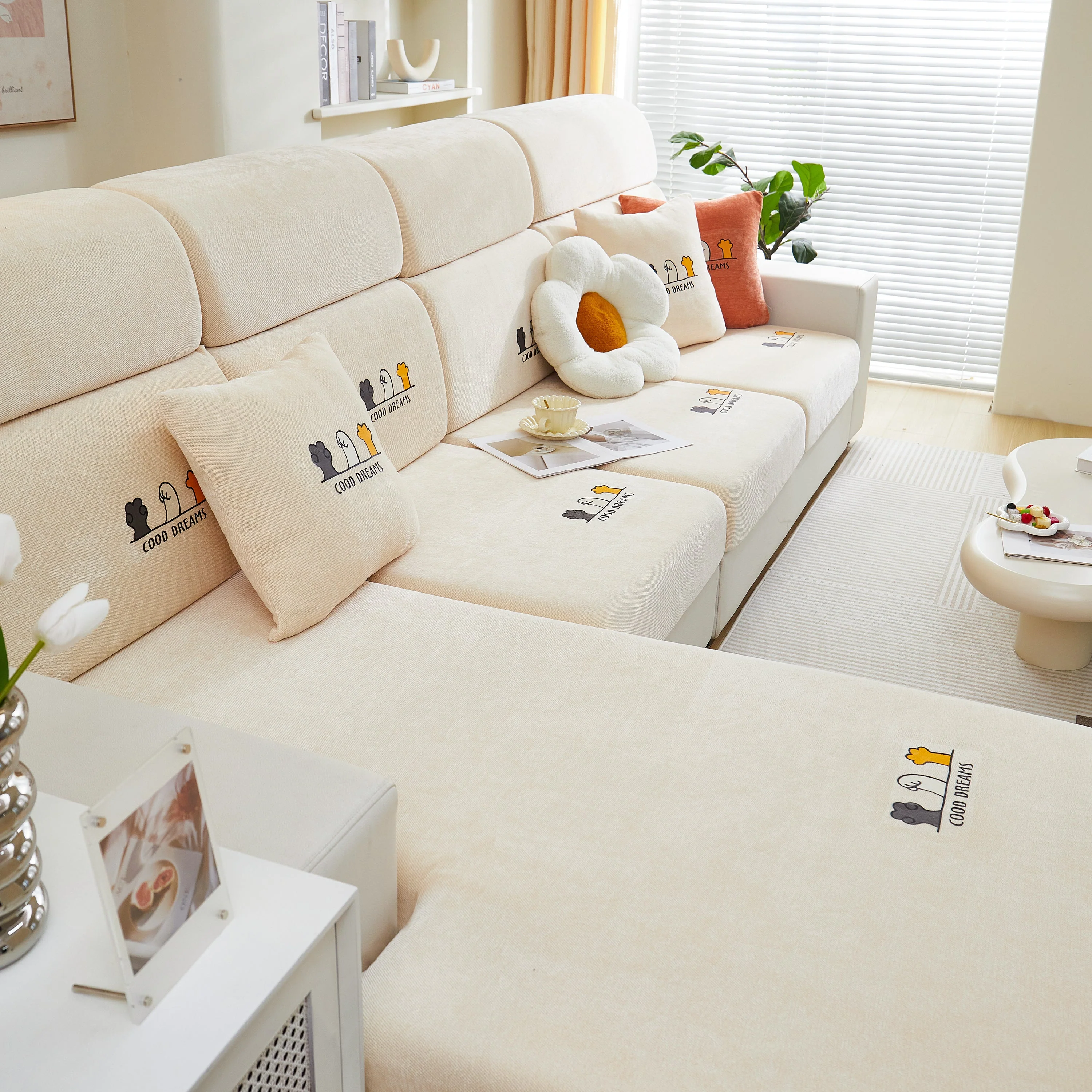 Super Stretch Seat Cushion/Couch Slipcover, Solid Couch Cushion Covers Washable Furniture Protector - Image 164
