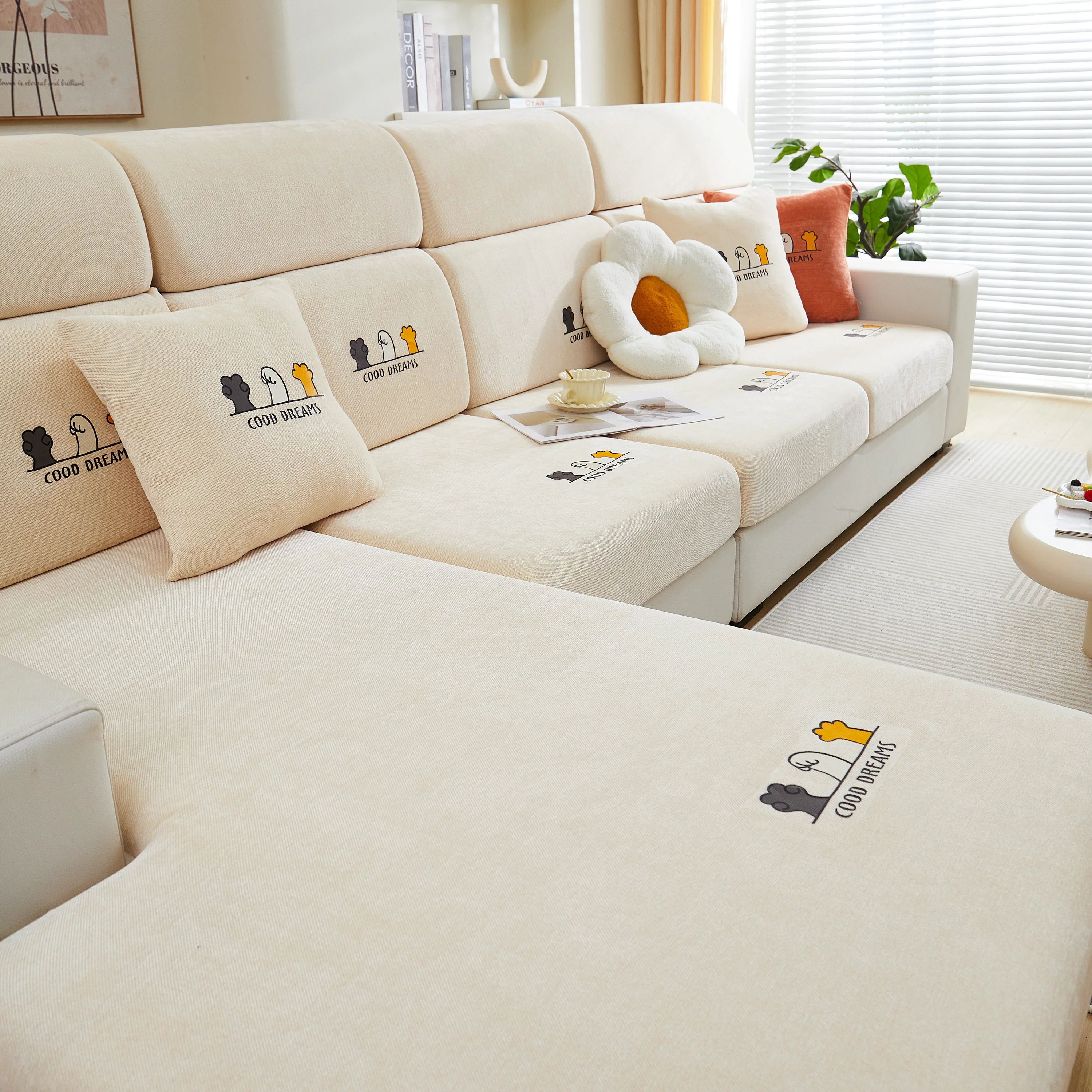 Super Stretch Seat Cushion/Couch Slipcover, Solid Couch Cushion Covers Washable Furniture Protector - Image 165