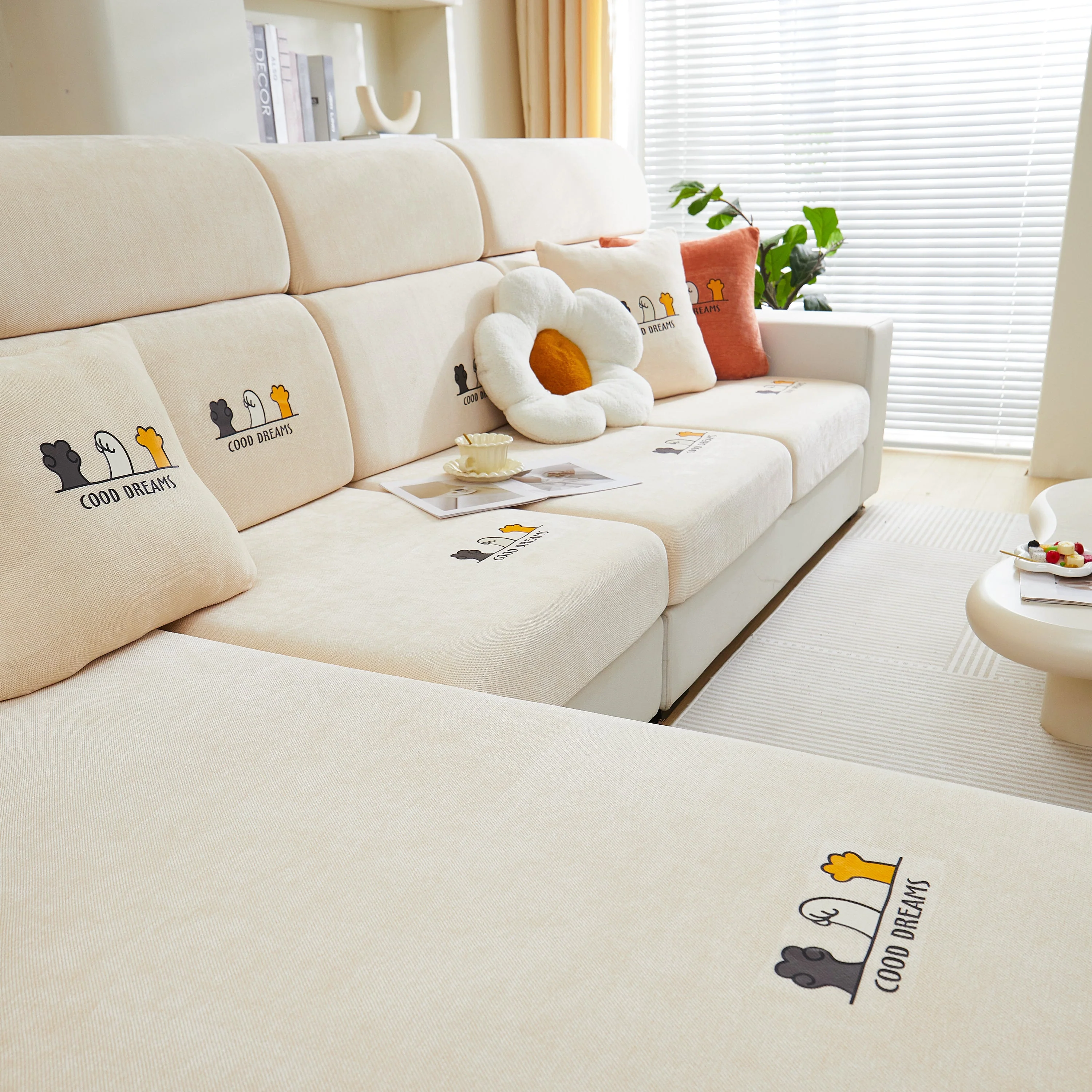 Super Stretch Seat Cushion/Couch Slipcover, Solid Couch Cushion Covers Washable Furniture Protector - Image 166
