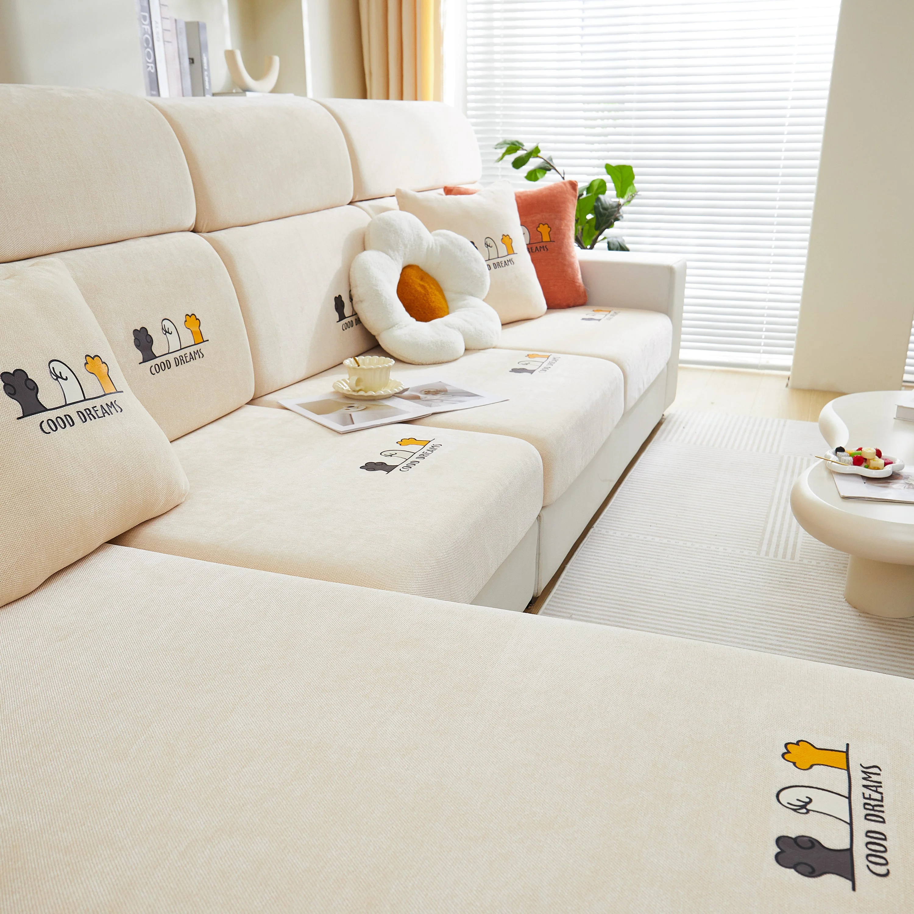 Super Stretch Seat Cushion/Couch Slipcover, Solid Couch Cushion Covers Washable Furniture Protector - Image 167