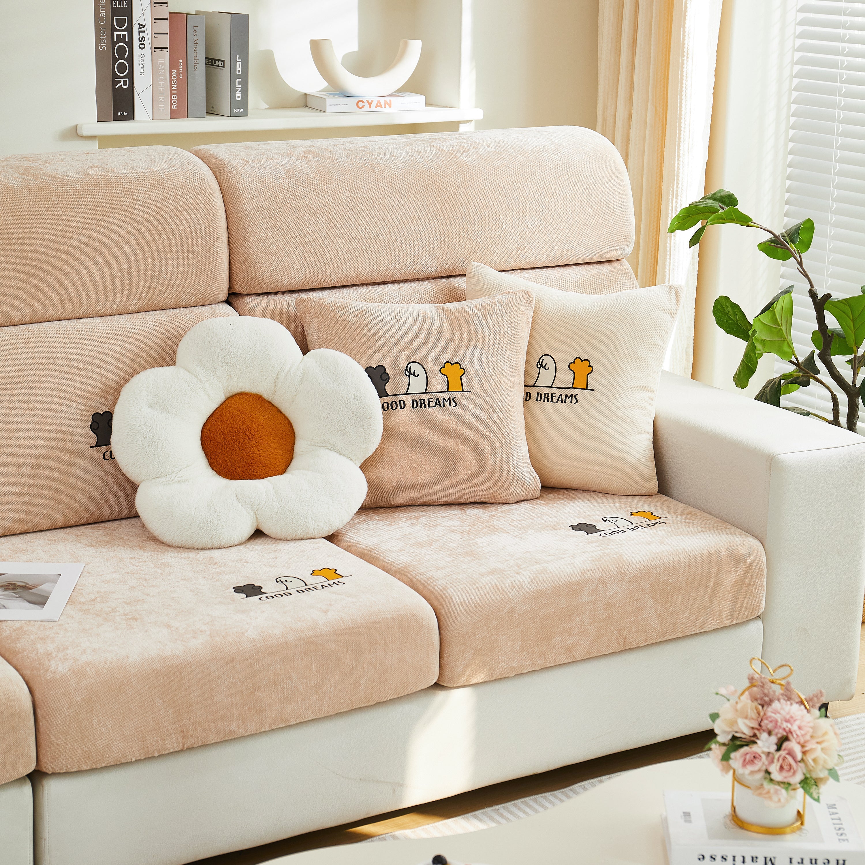 Super Stretch Seat Cushion/Couch Slipcover, Solid Couch Cushion Covers Washable Furniture Protector - Image 17