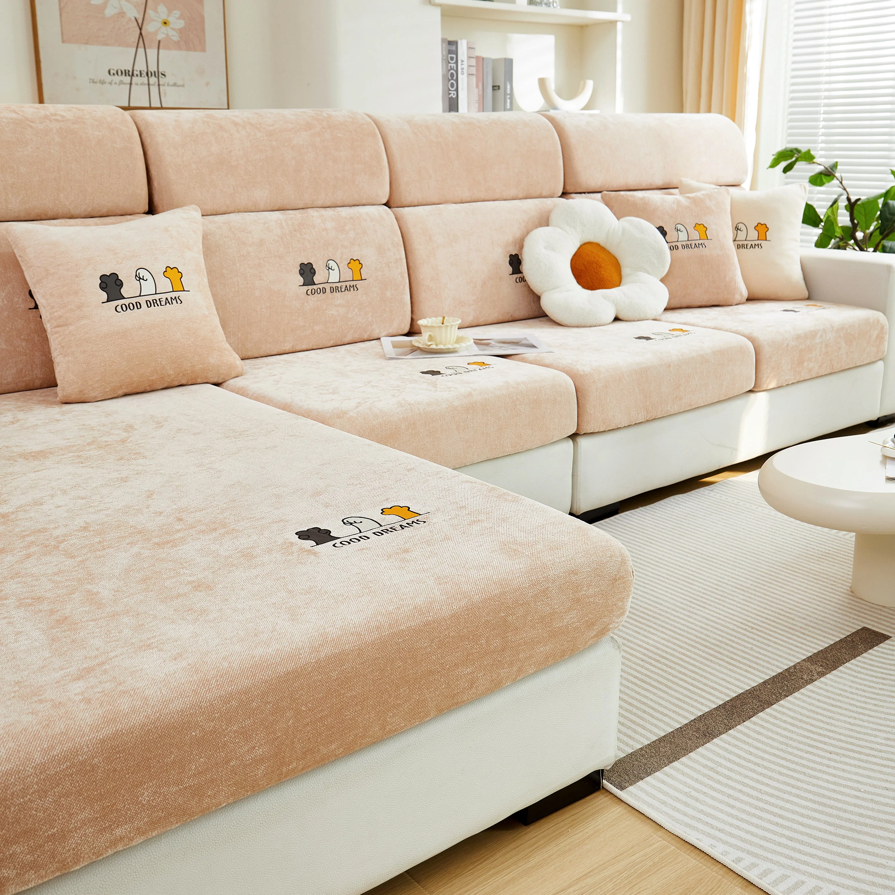 Super Stretch Seat Cushion/Couch Slipcover, Solid Couch Cushion Covers Washable Furniture Protector - Image 19