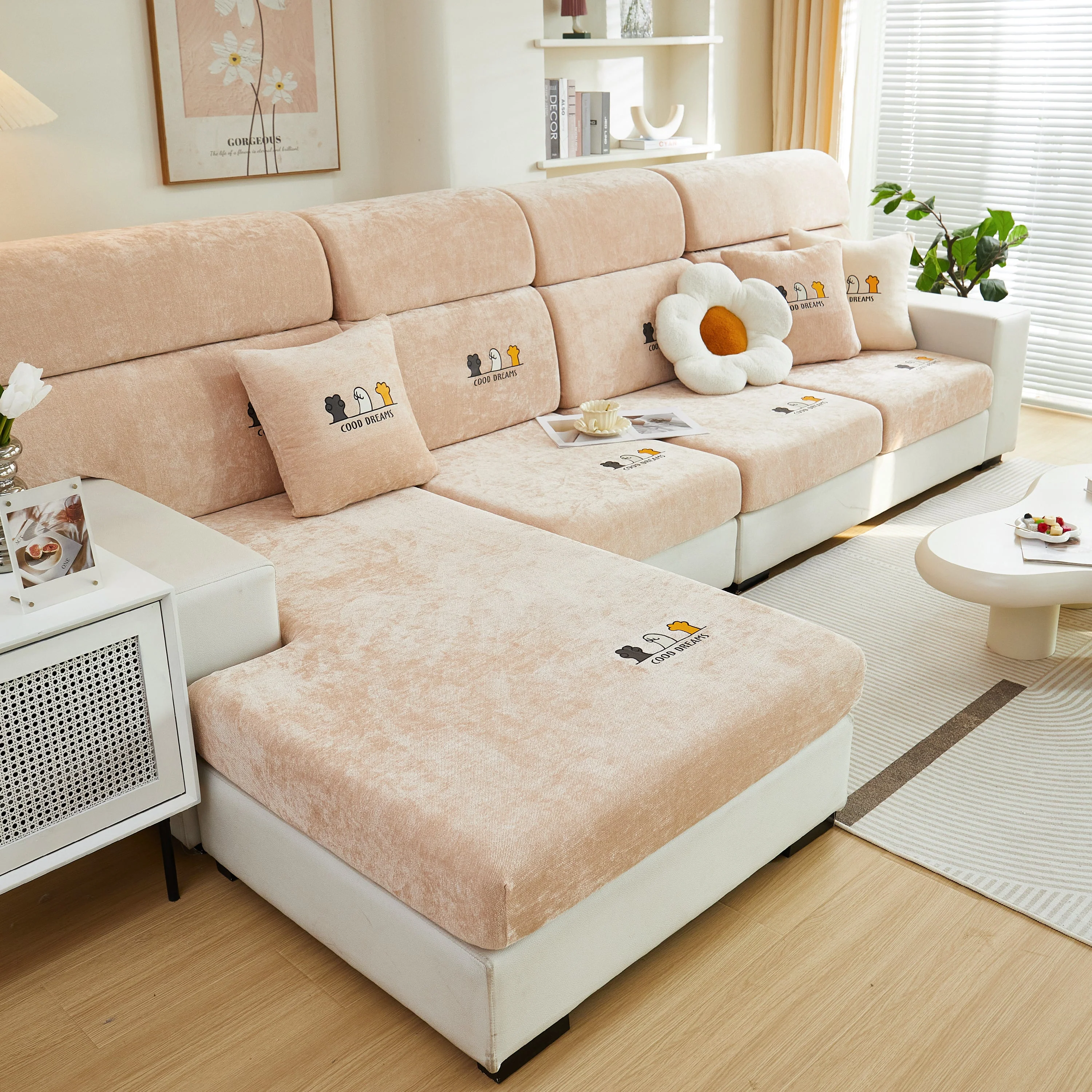 Super Stretch Seat Cushion/Couch Slipcover, Solid Couch Cushion Covers Washable Furniture Protector - Image 21