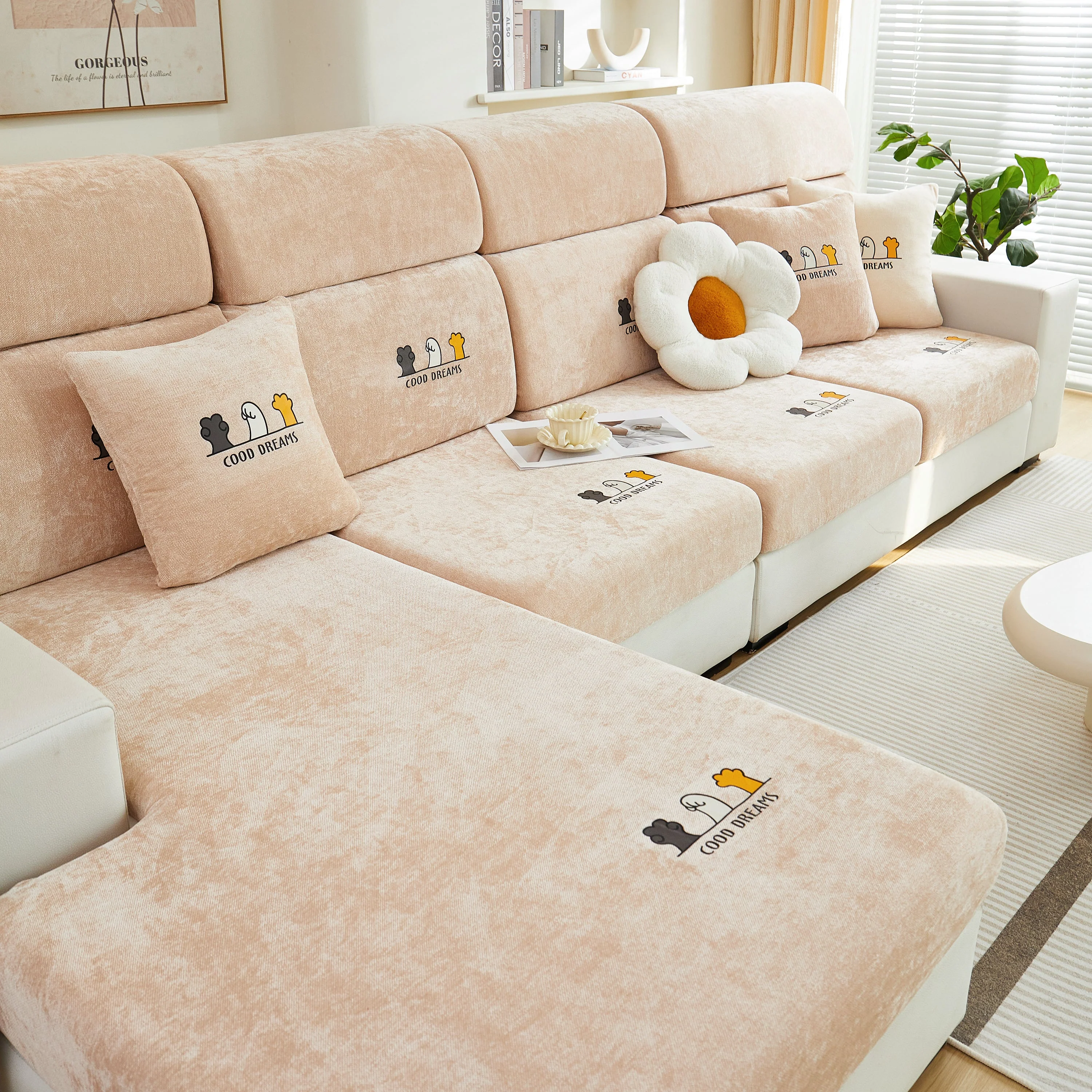Super Stretch Seat Cushion/Couch Slipcover, Solid Couch Cushion Covers Washable Furniture Protector - Image 22