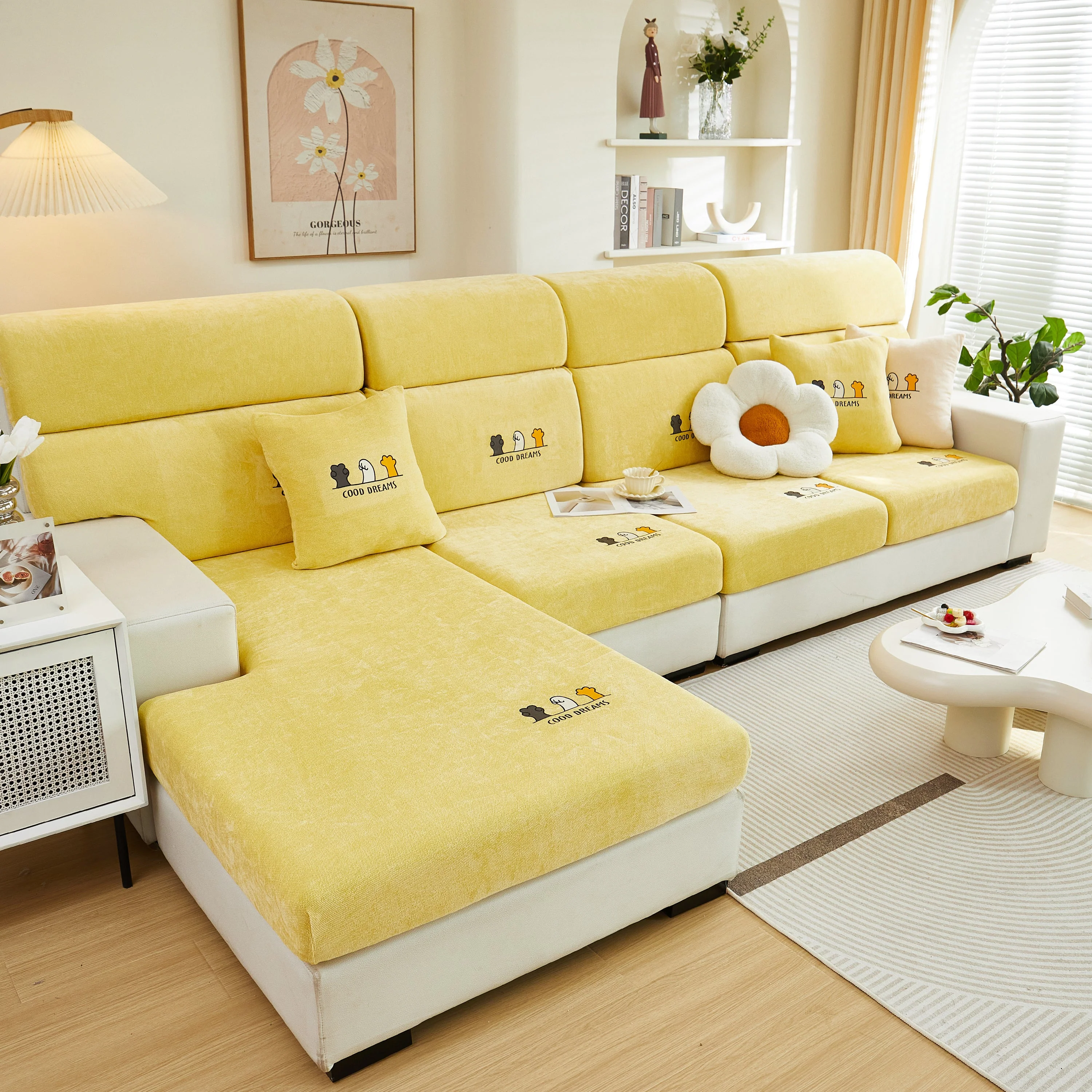 Super Stretch Seat Cushion/Couch Slipcover, Solid Couch Cushion Covers Washable Furniture Protector - Image 23
