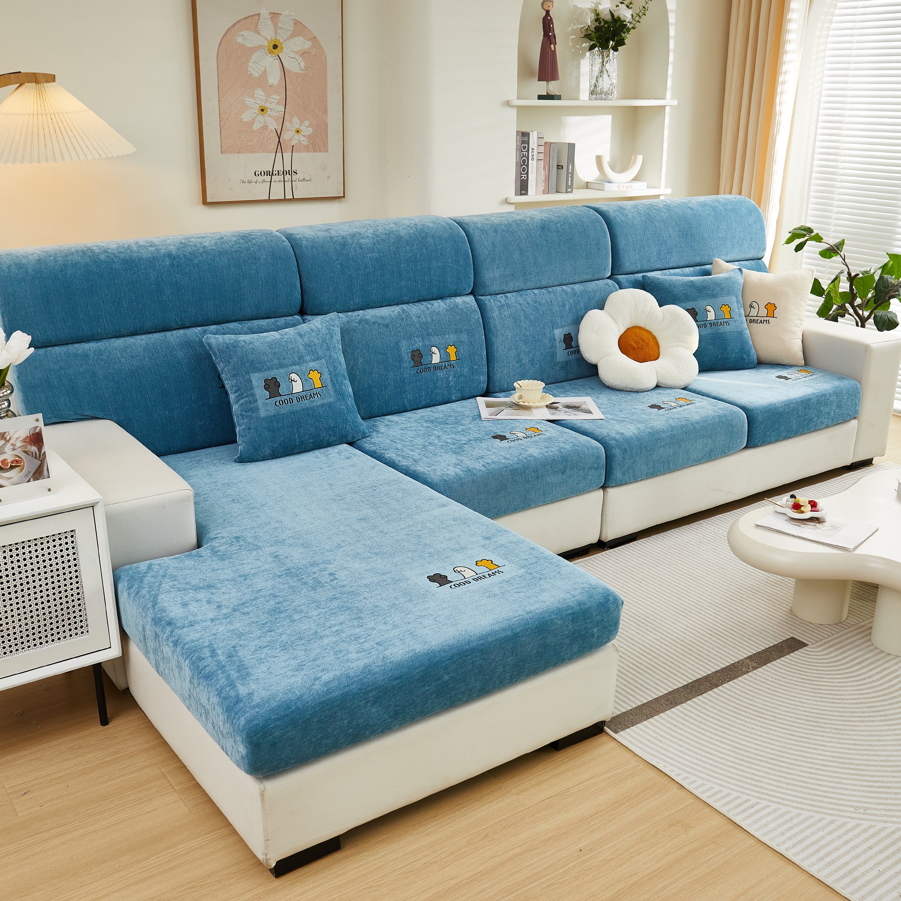 Super Stretch Seat Cushion/Couch Slipcover, Solid Couch Cushion Covers Washable Furniture Protector - Image 25