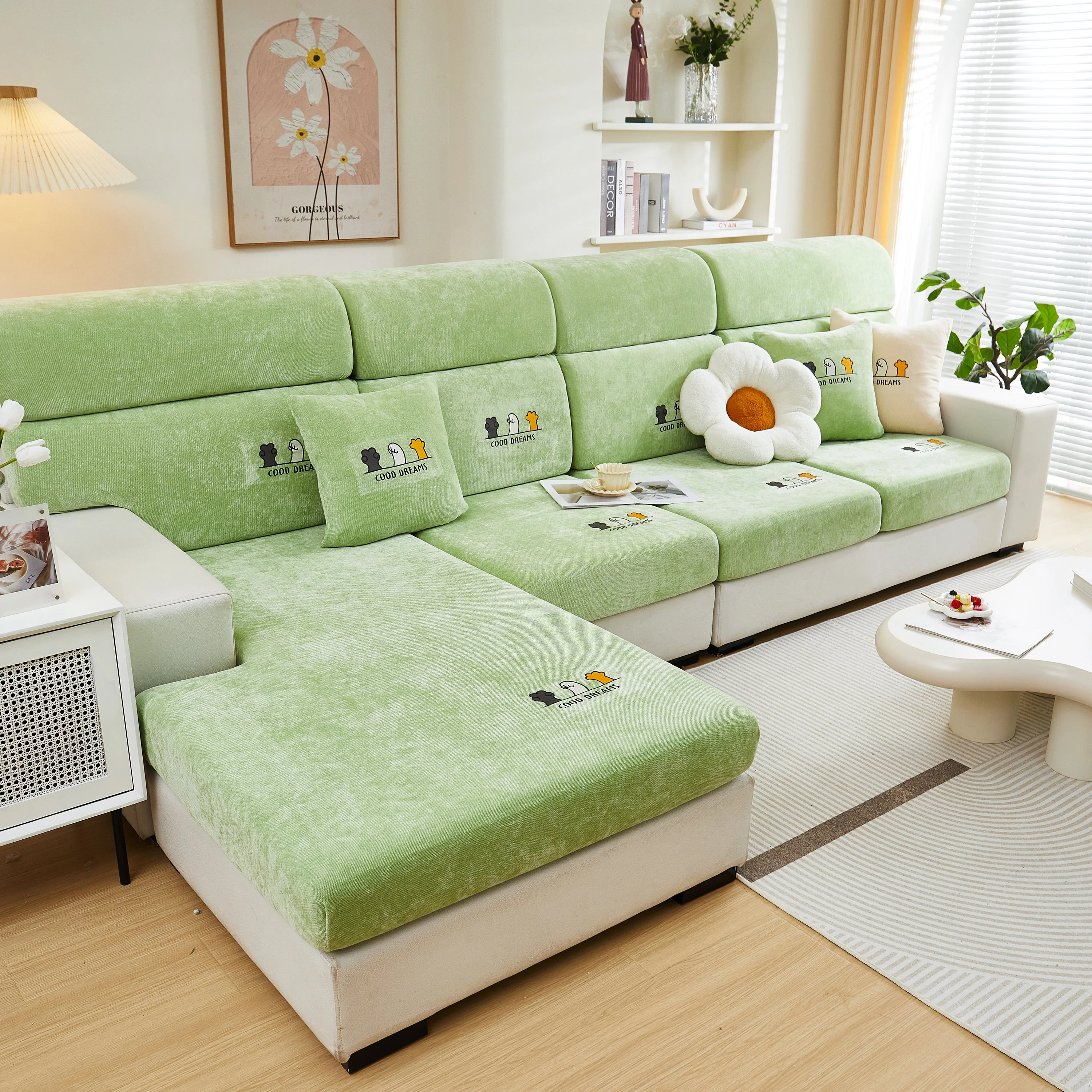 Super Stretch Seat Cushion/Couch Slipcover, Solid Couch Cushion Covers Washable Furniture Protector - Image 27