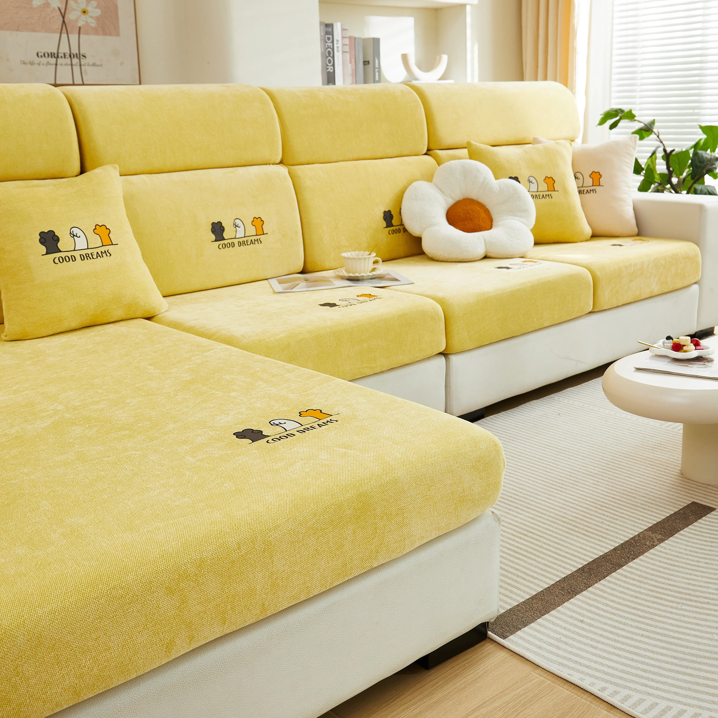Super Stretch Seat Cushion/Couch Slipcover, Solid Couch Cushion Covers Washable Furniture Protector - Image 32