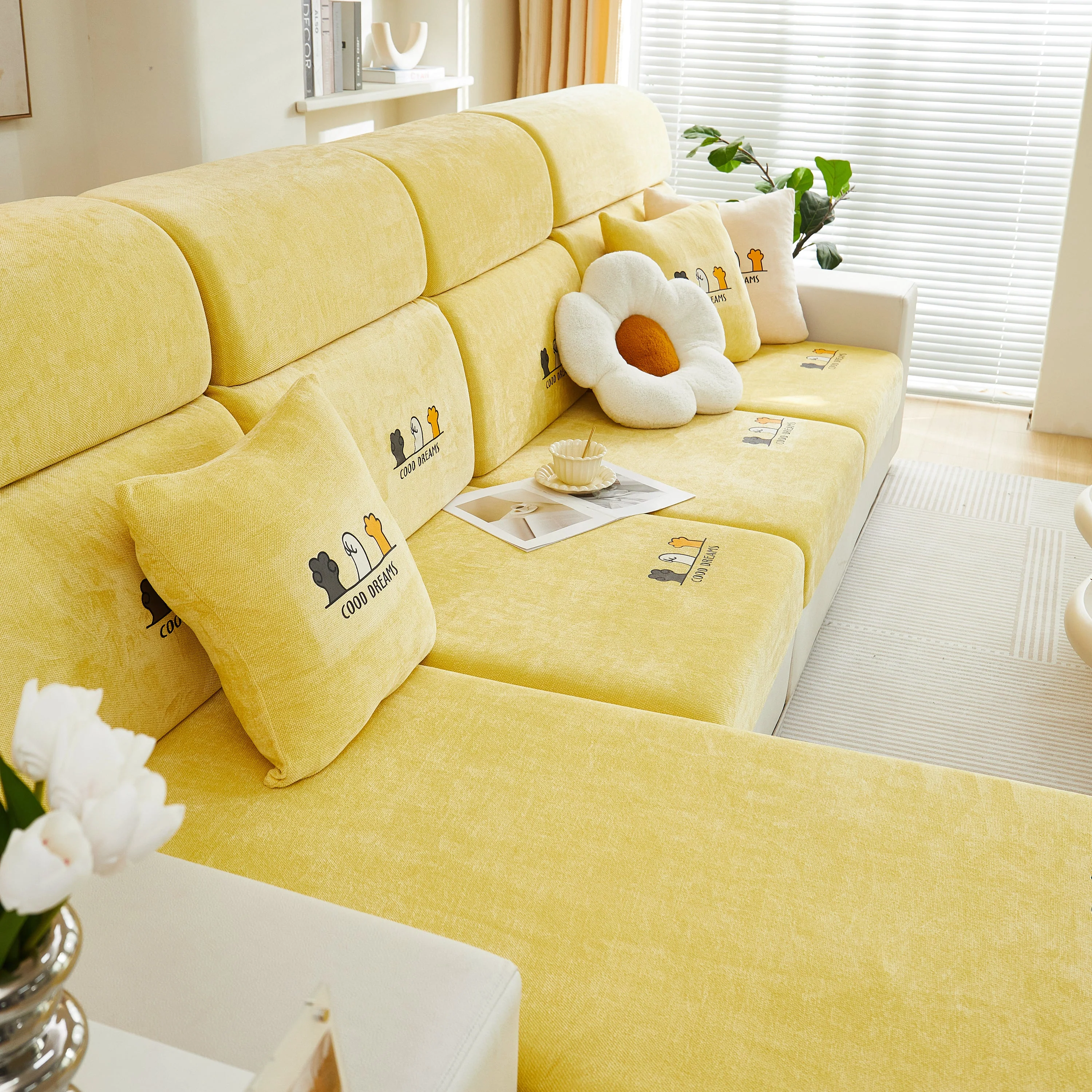 Super Stretch Seat Cushion/Couch Slipcover, Solid Couch Cushion Covers Washable Furniture Protector - Image 36