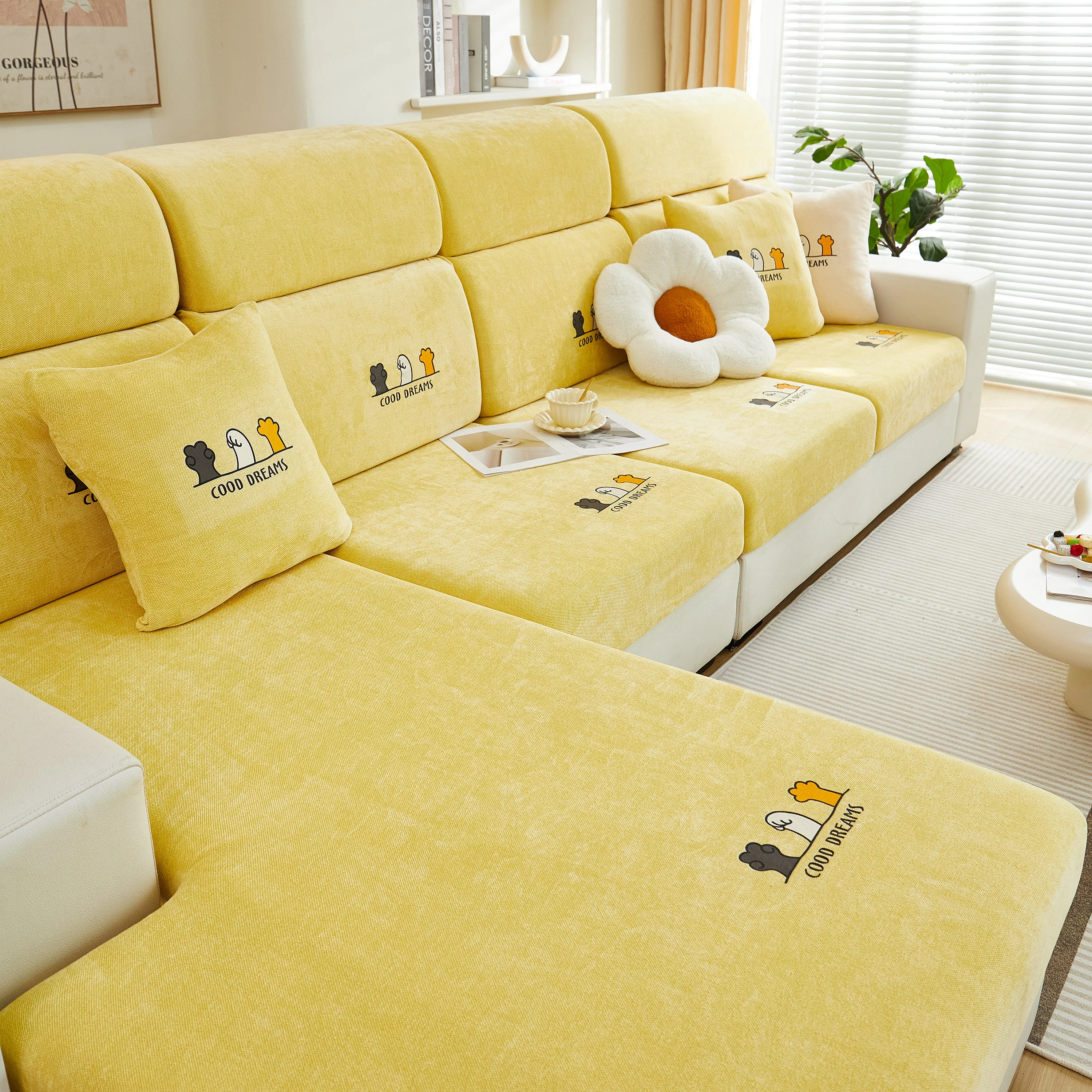 Super Stretch Seat Cushion/Couch Slipcover, Solid Couch Cushion Covers Washable Furniture Protector - Image 37