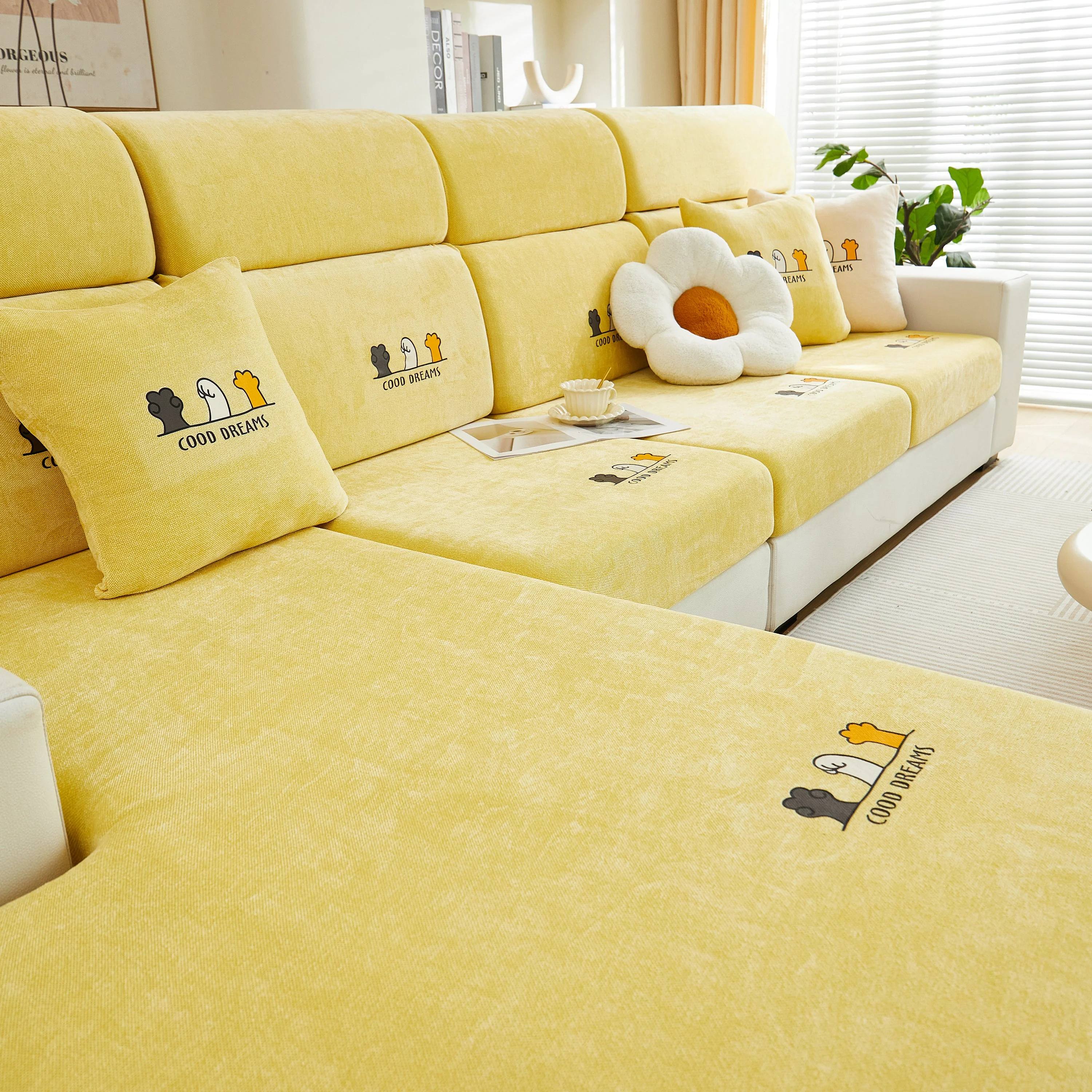 Super Stretch Seat Cushion/Couch Slipcover, Solid Couch Cushion Covers Washable Furniture Protector - Image 39