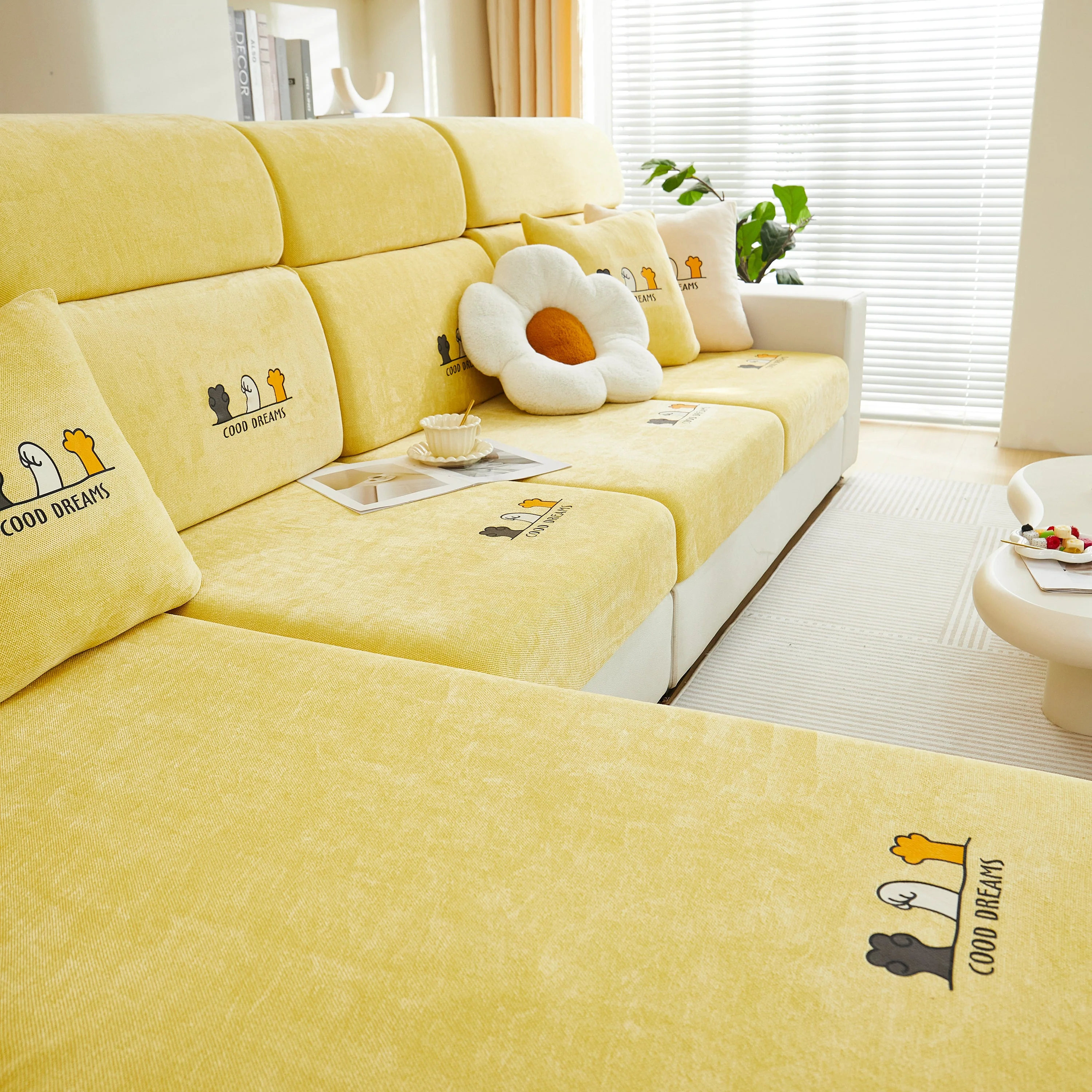 Super Stretch Seat Cushion/Couch Slipcover, Solid Couch Cushion Covers Washable Furniture Protector - Image 40