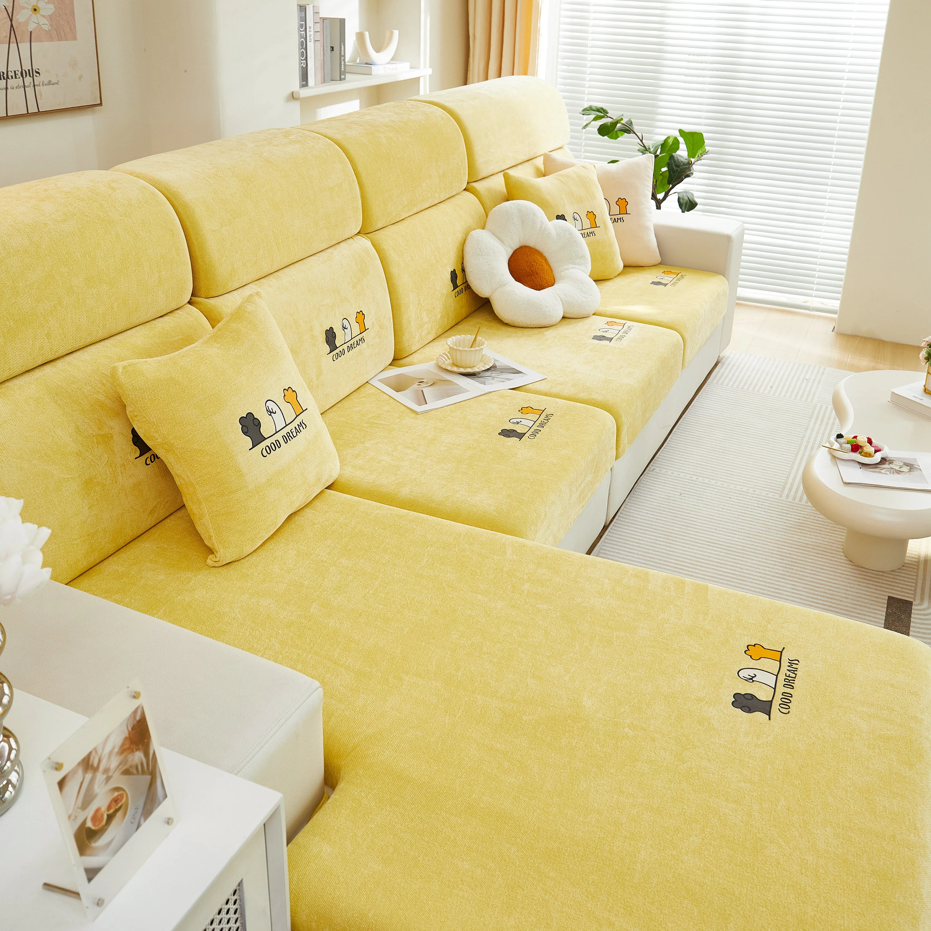 Super Stretch Seat Cushion/Couch Slipcover, Solid Couch Cushion Covers Washable Furniture Protector - Image 41