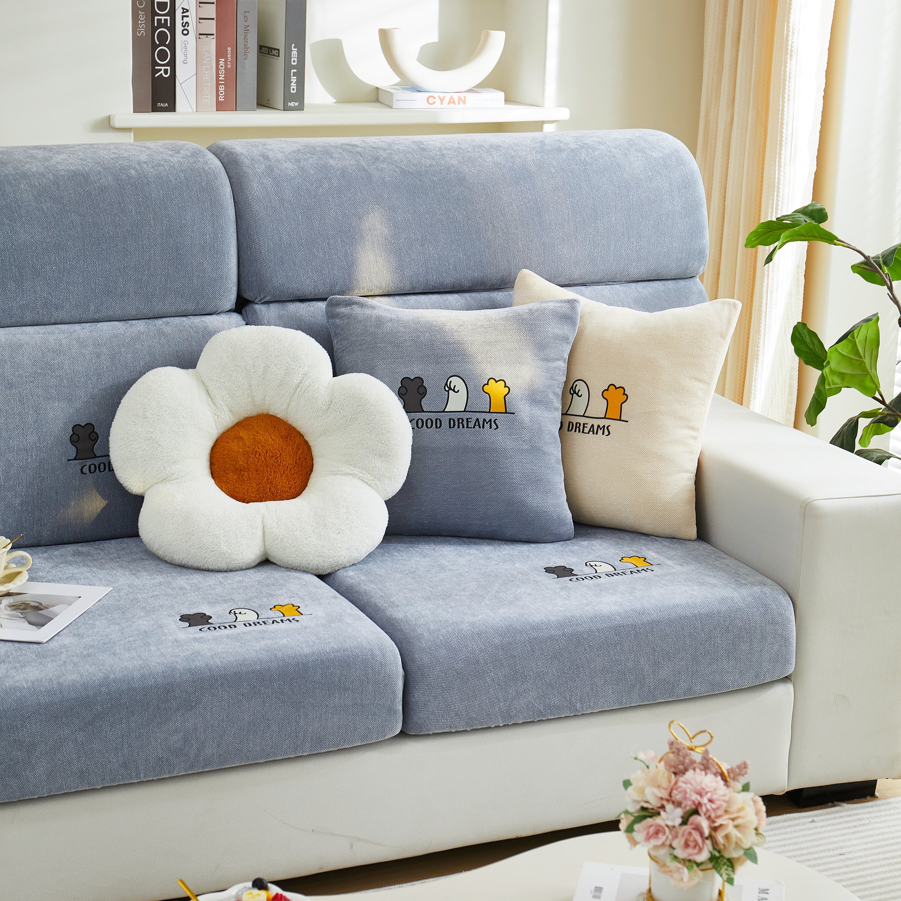 Super Stretch Seat Cushion/Couch Slipcover, Solid Couch Cushion Covers Washable Furniture Protector - Image 50