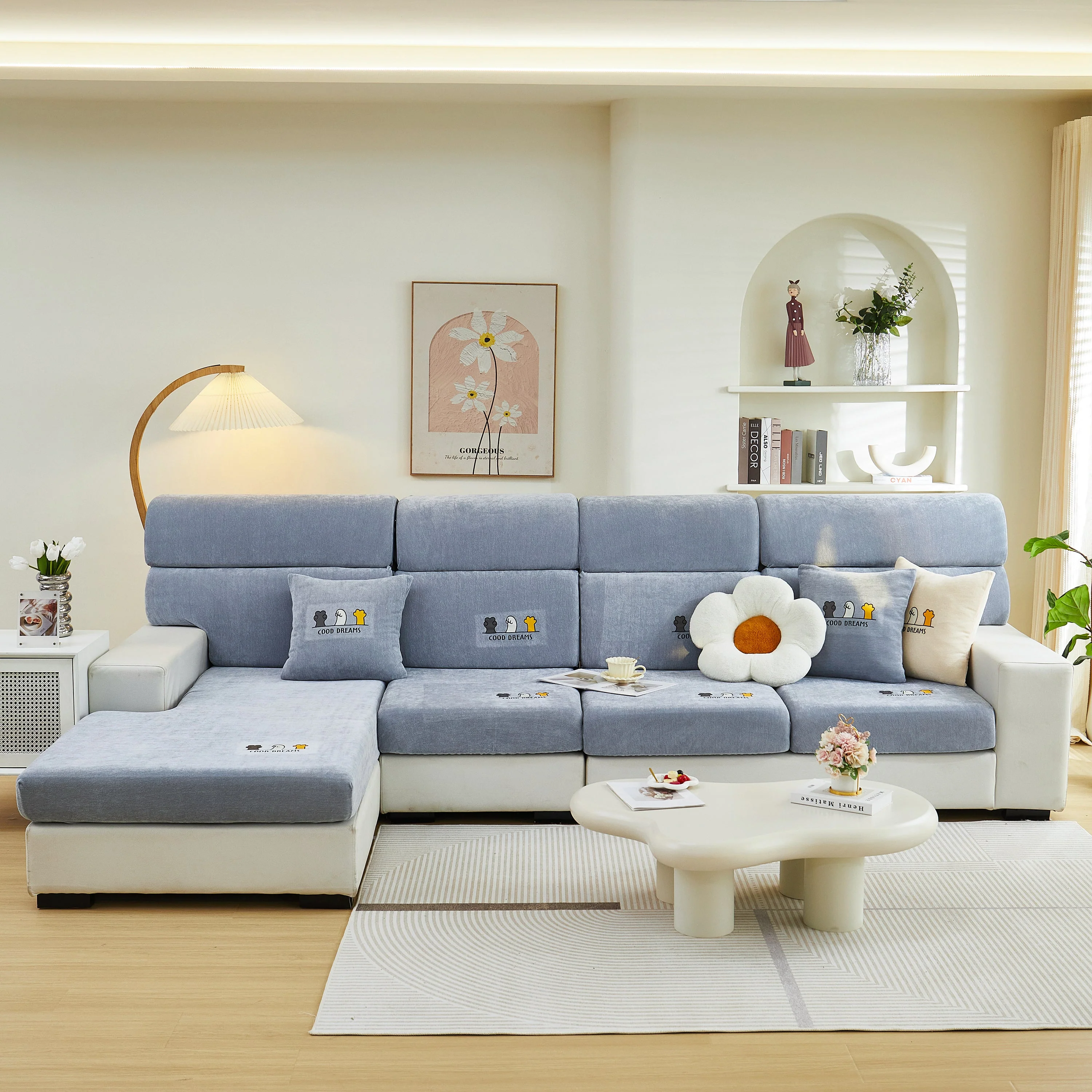 Super Stretch Seat Cushion/Couch Slipcover, Solid Couch Cushion Covers Washable Furniture Protector - Image 51