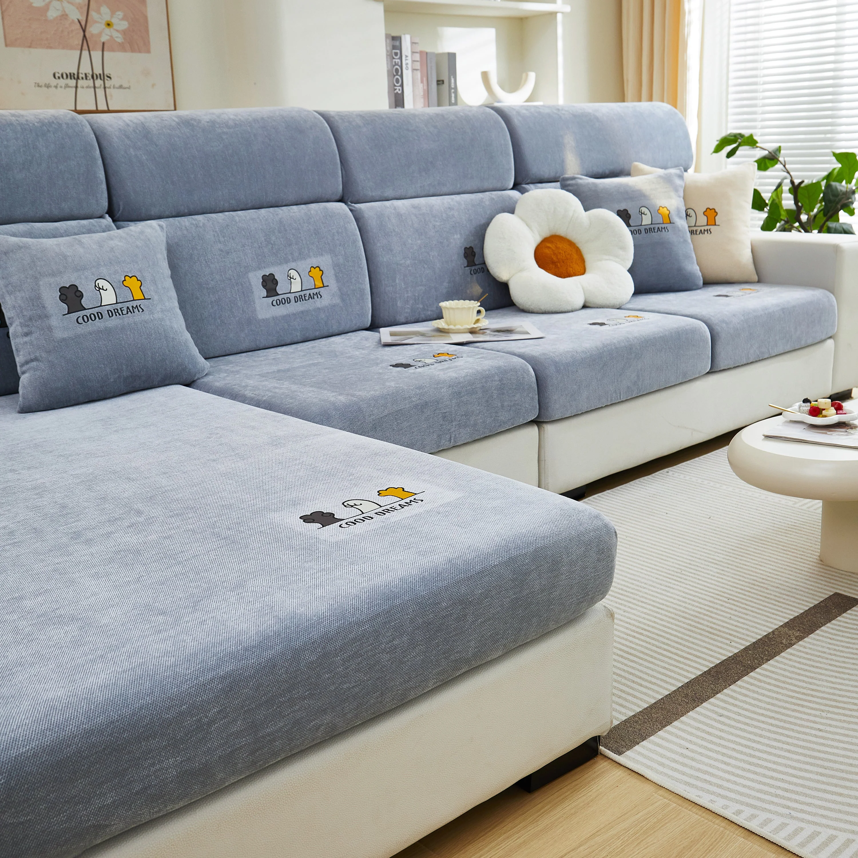 Super Stretch Seat Cushion/Couch Slipcover, Solid Couch Cushion Covers Washable Furniture Protector - Image 52