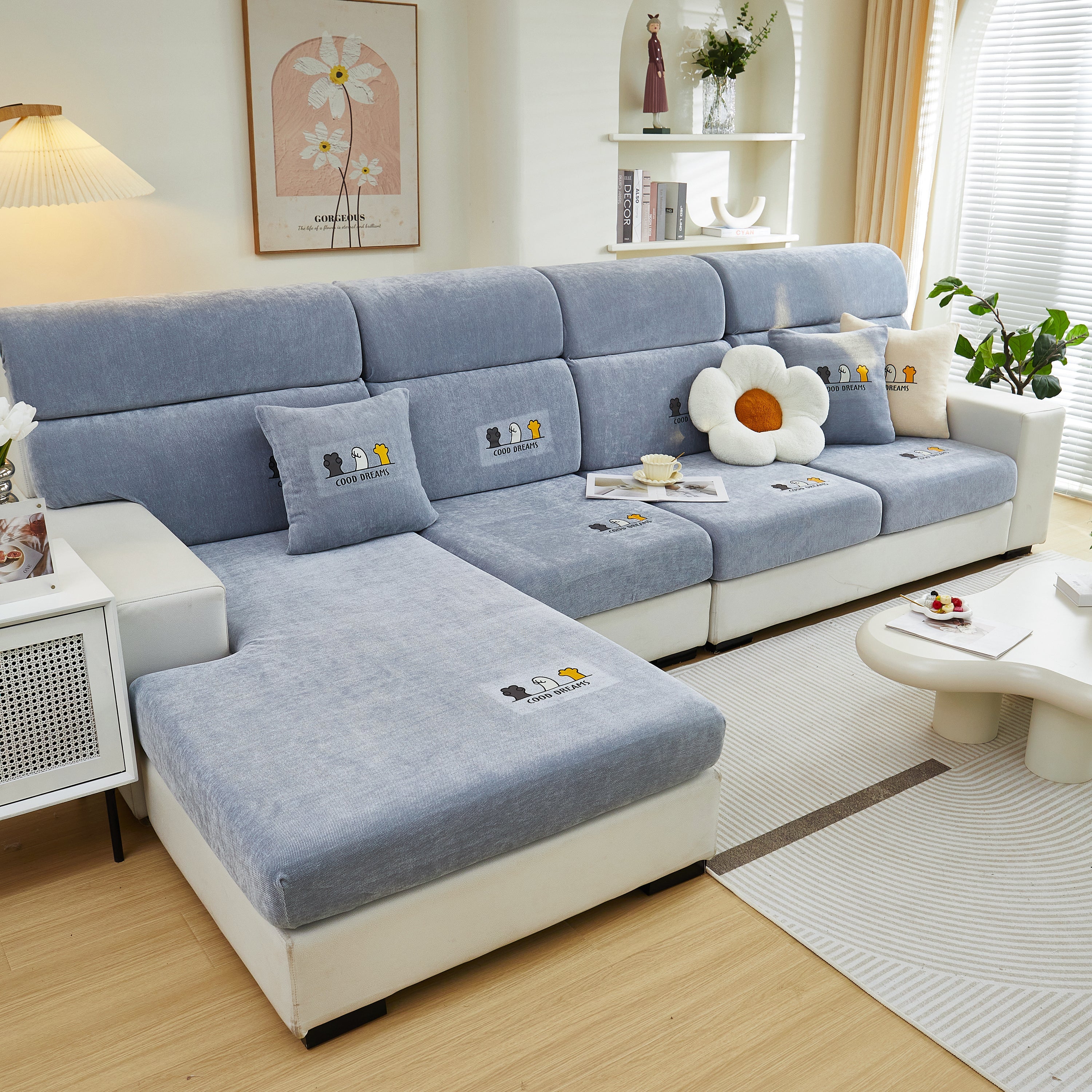 Super Stretch Seat Cushion/Couch Slipcover, Solid Couch Cushion Covers Washable Furniture Protector - Image 53