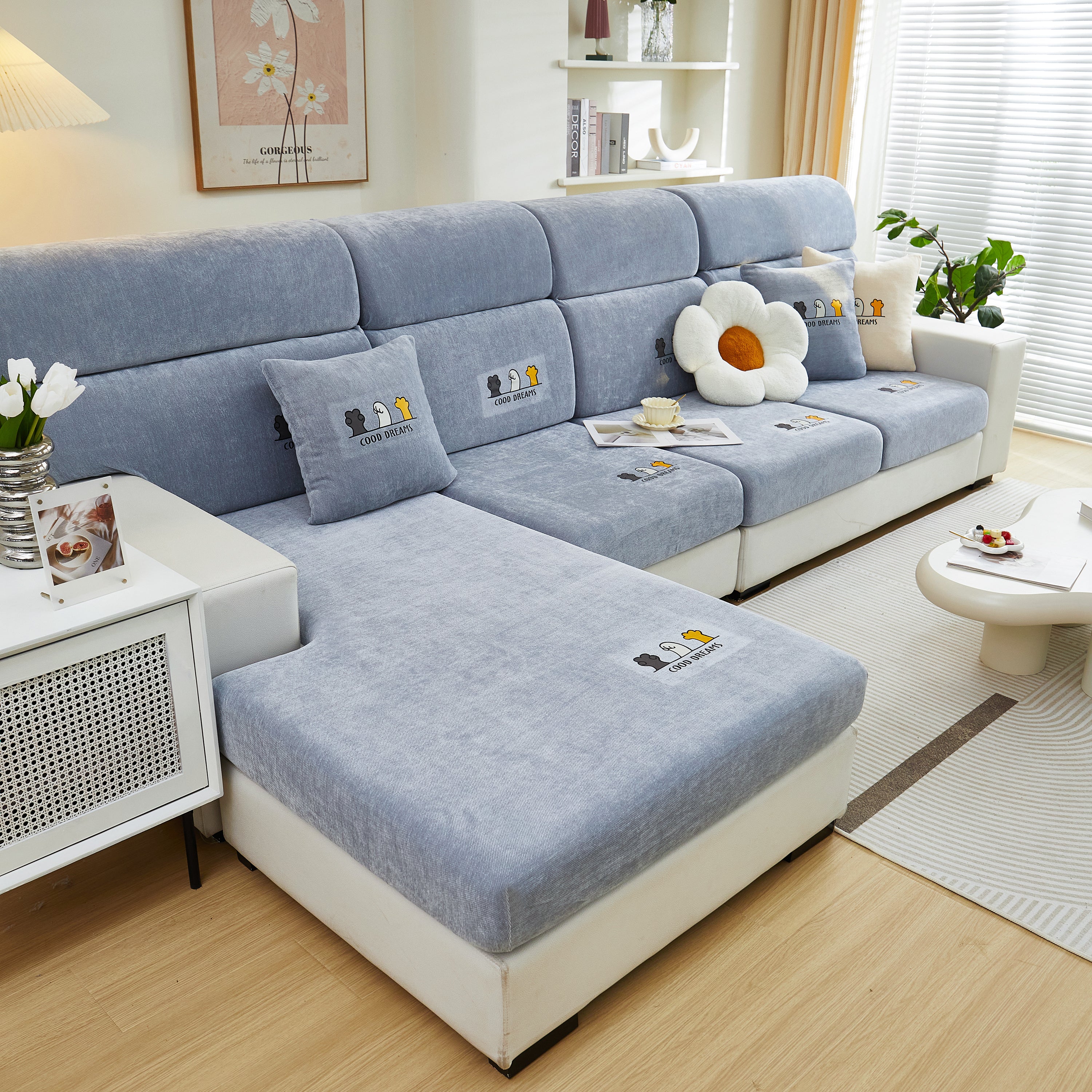 Super Stretch Seat Cushion/Couch Slipcover, Solid Couch Cushion Covers Washable Furniture Protector - Image 54