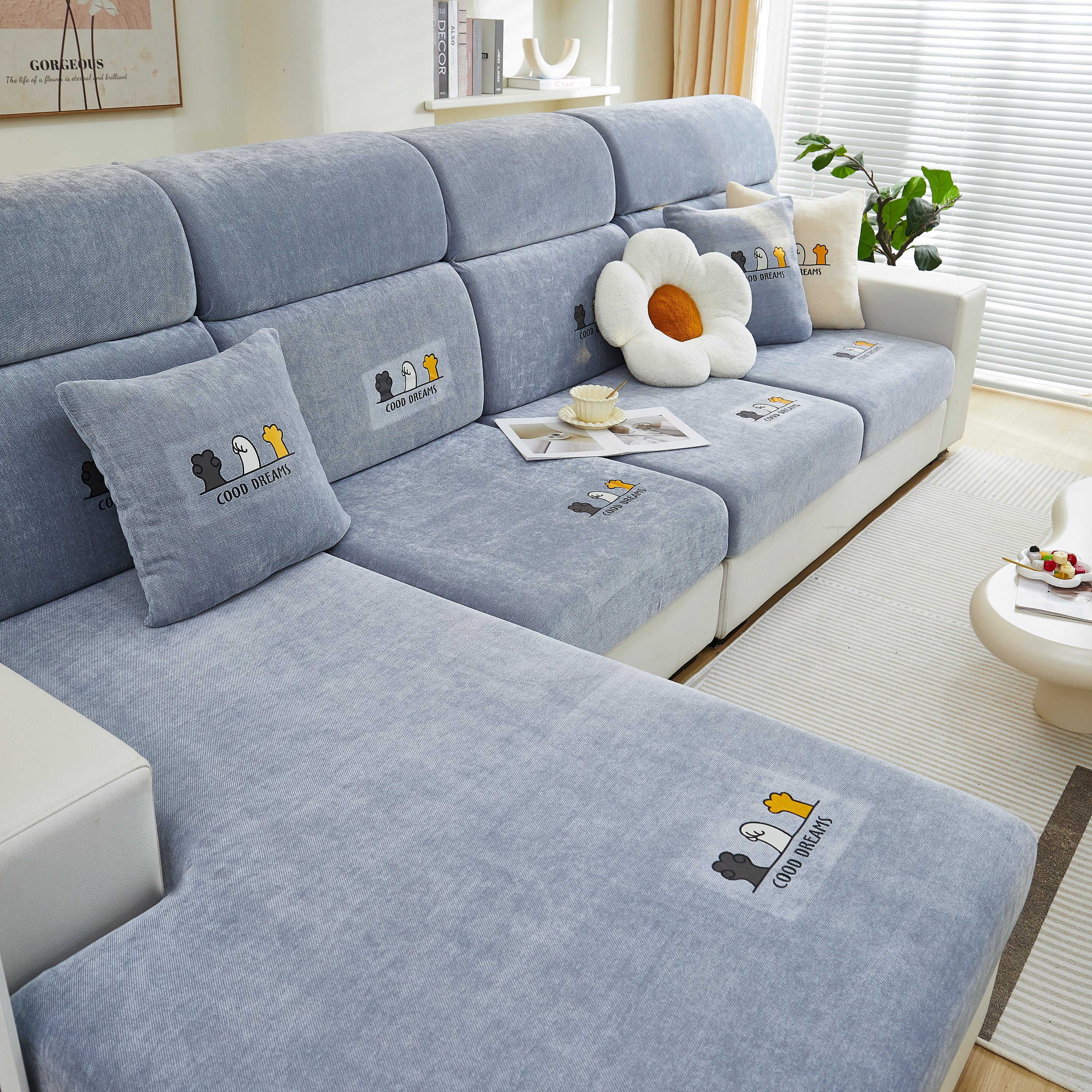 Super Stretch Seat Cushion/Couch Slipcover, Solid Couch Cushion Covers Washable Furniture Protector - Image 55