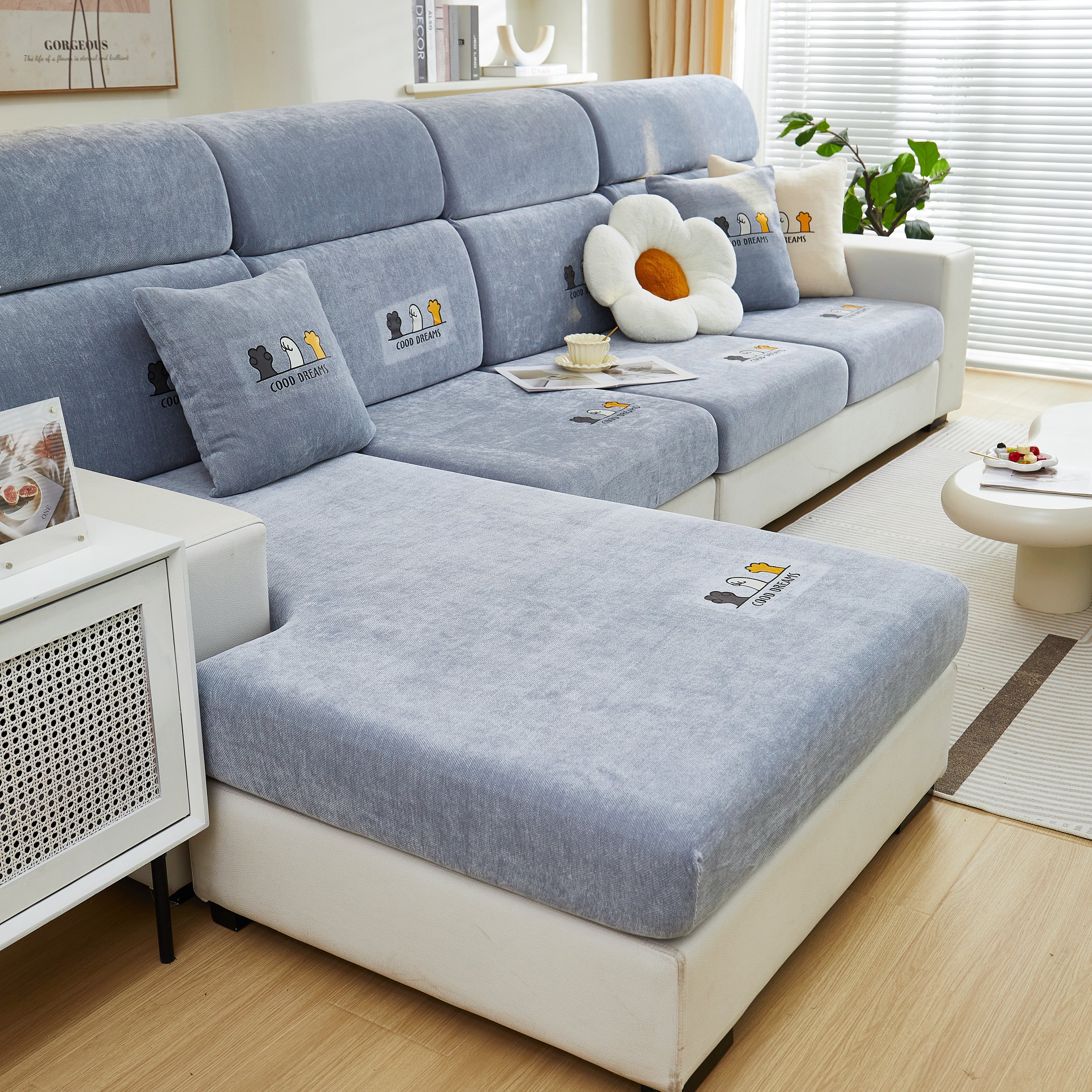 Super Stretch Seat Cushion/Couch Slipcover, Solid Couch Cushion Covers Washable Furniture Protector - Image 56